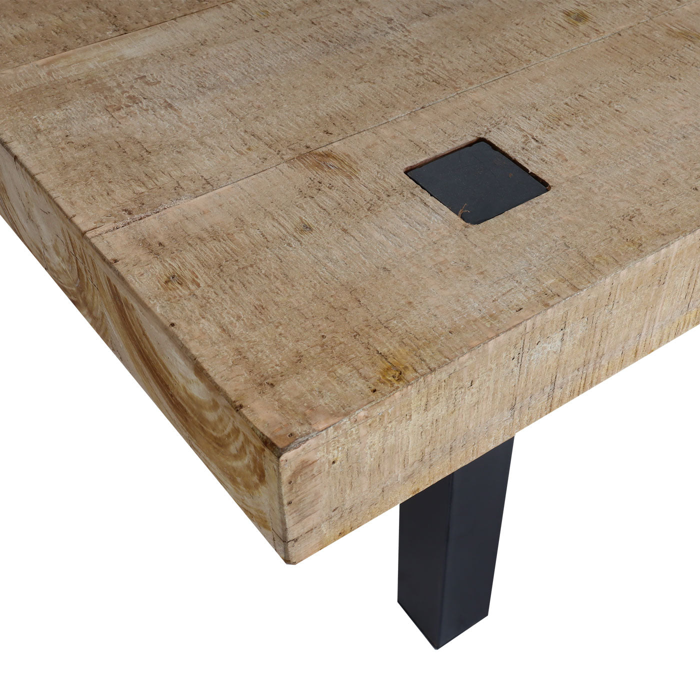 Bank MCW-L75, Eetkamerbank Bank Garderobekast, industrieel massief hout MVG-gecertificeerd 200cm, naturel