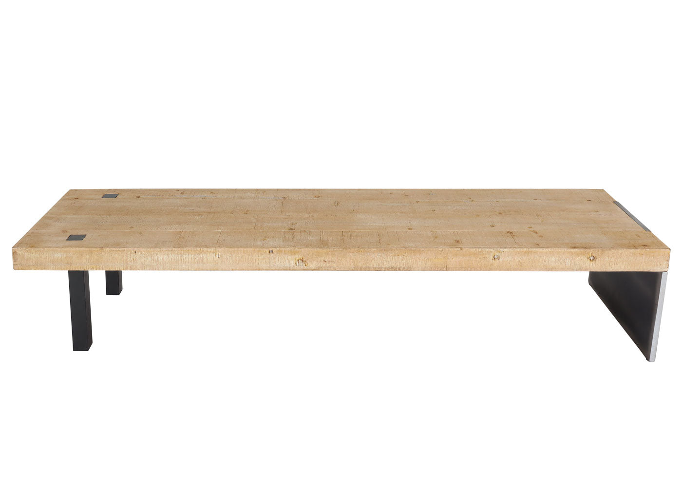 Bank MCW-L75, Eetkamerbank Bank Garderobekast, industrieel massief hout MVG-gecertificeerd 200cm, naturel