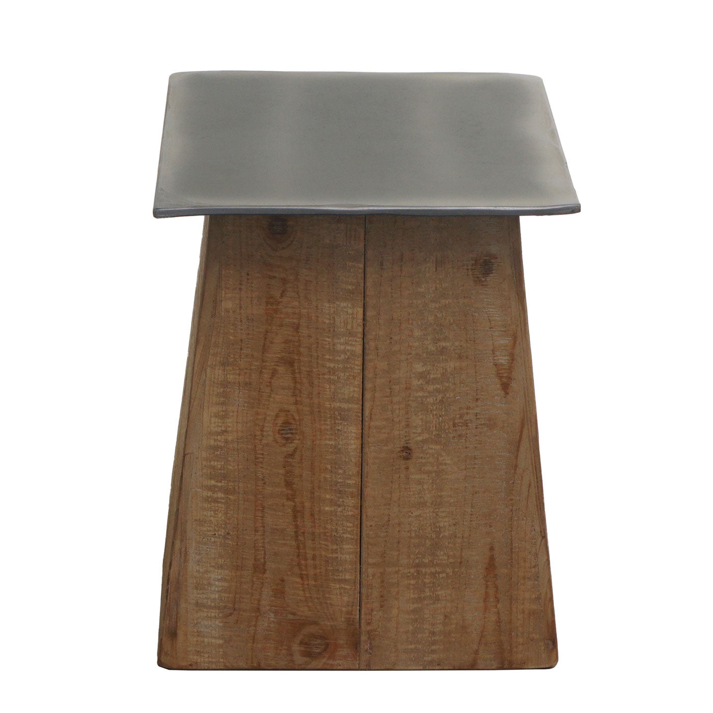 Bijzettafel MCW-L76b, bloementafel, industrieel massief hout MVG-gecertificeerd 45x36x36cm, naturel met metaal look