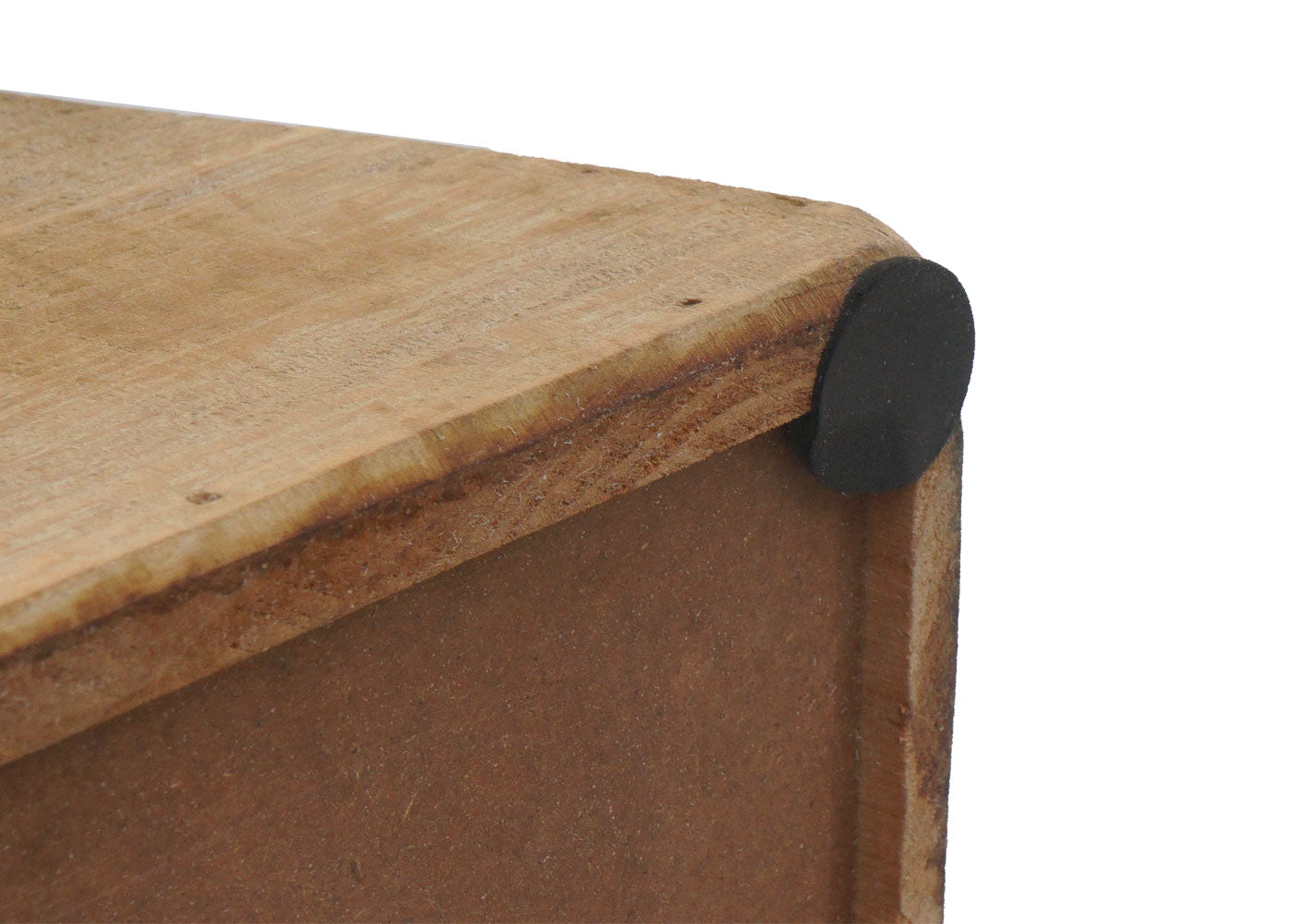 Bijzettafel MCW-L76b, bloementafel, industrieel massief hout MVG-gecertificeerd 45x36x36cm, naturel met metaal look