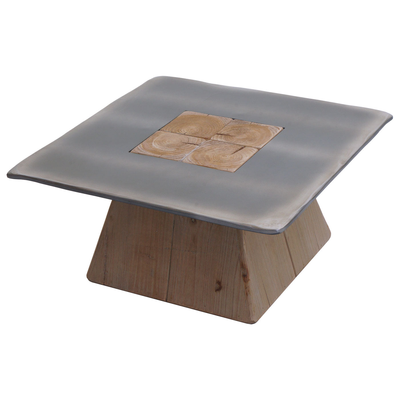 Salontafel MCW-L76, woonkamertafel bijzettafel, industrieel massief hout MVG, 60x60cm naturel met metaal look