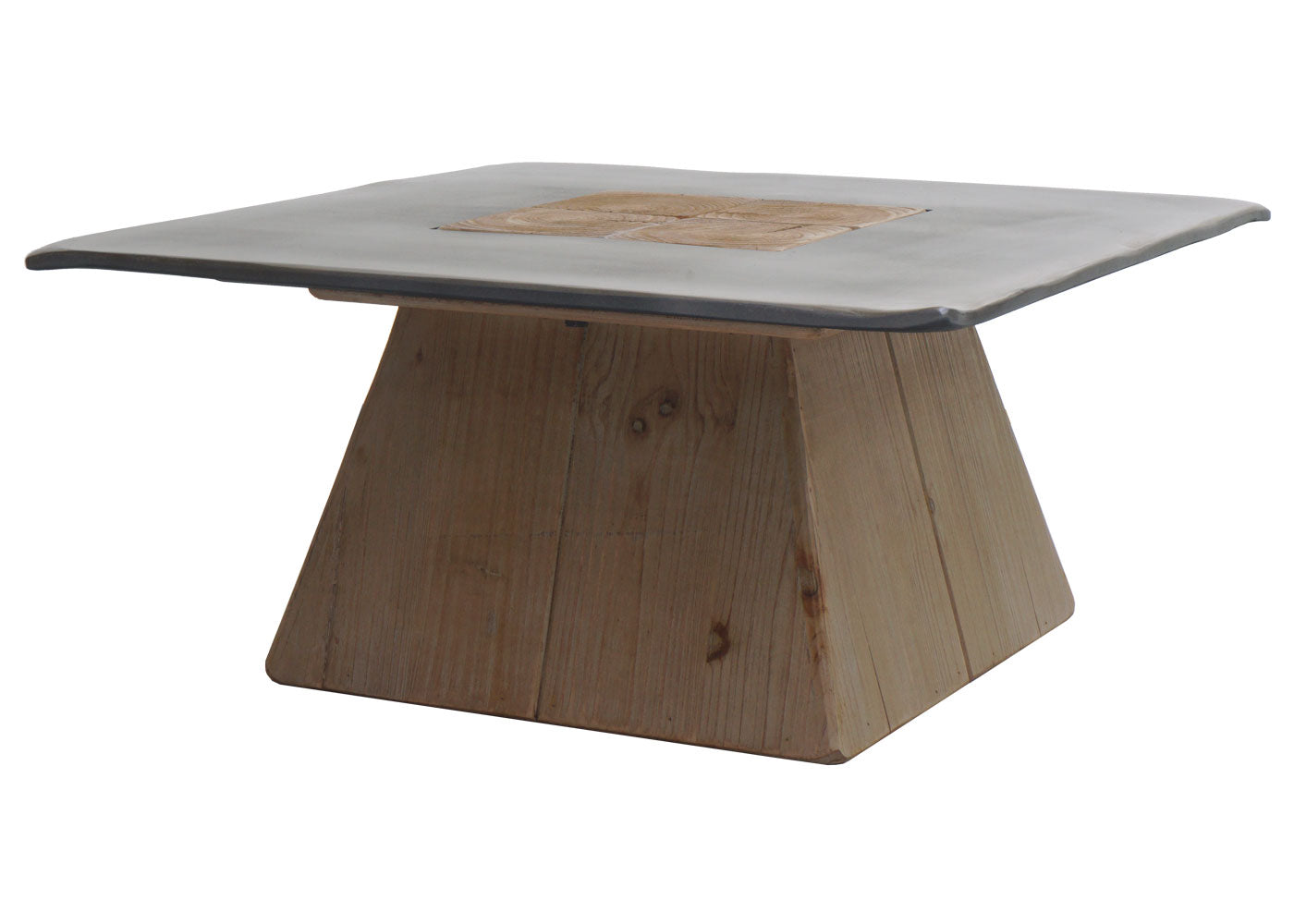 Salontafel MCW-L76, woonkamertafel bijzettafel, industrieel massief hout MVG, 60x60cm naturel met metaal look