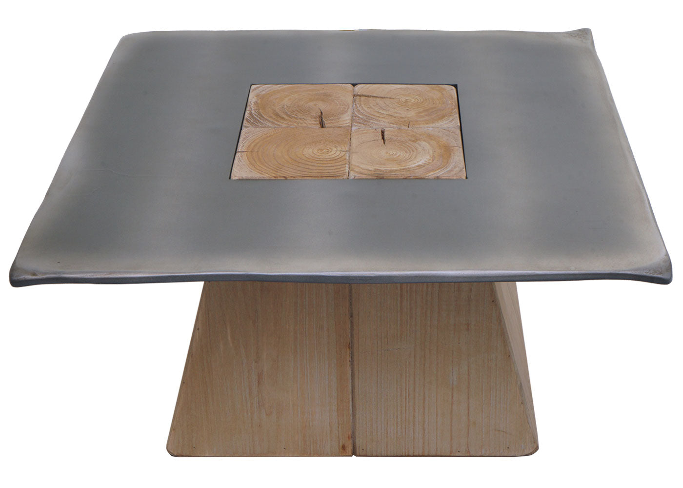 Salontafel MCW-L76, woonkamertafel bijzettafel, industrieel massief hout MVG, 60x60cm naturel met metaal look
