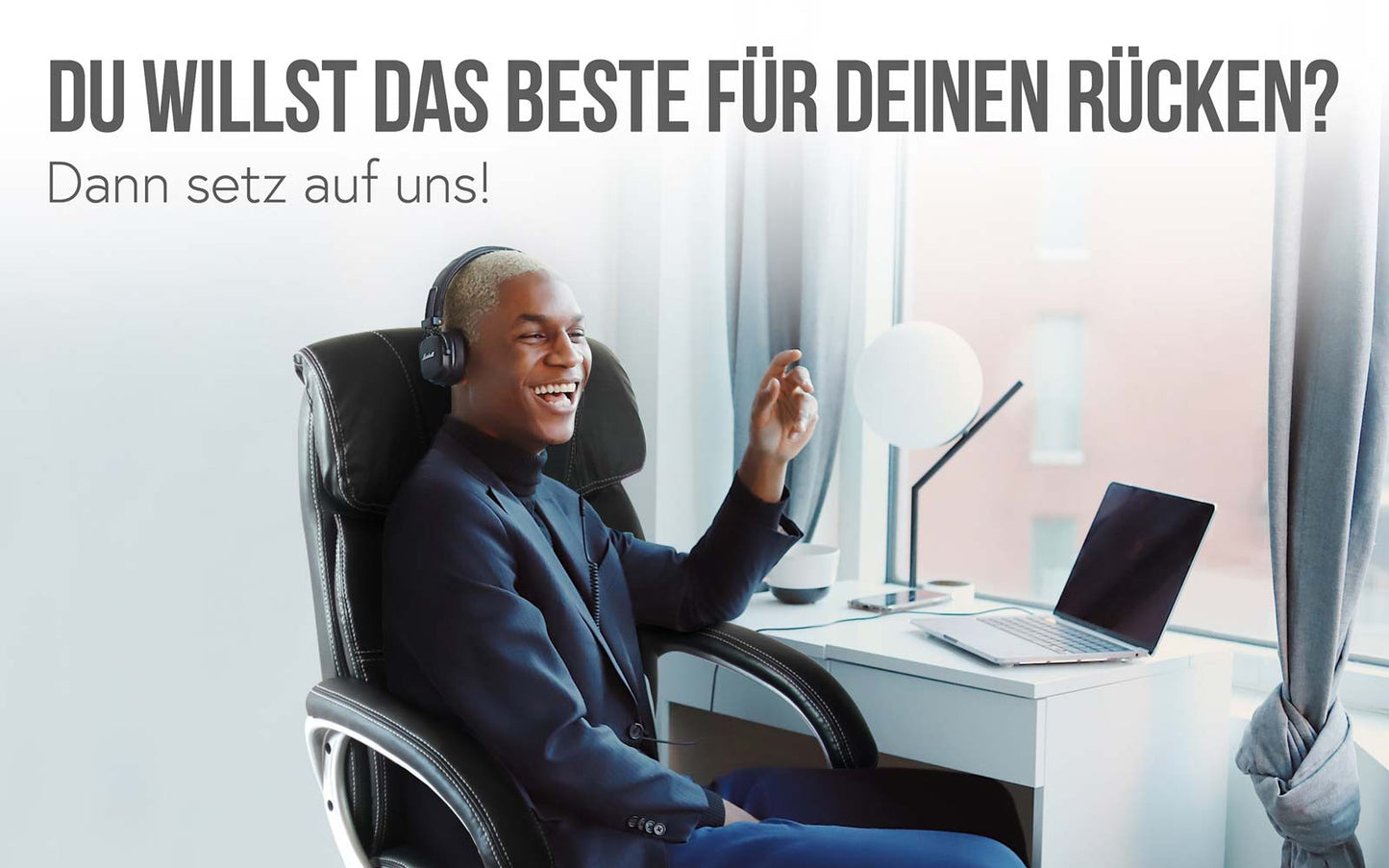 Bureaustoel MCW-A71, directiedraaistoel, kunstleer ~ zwart