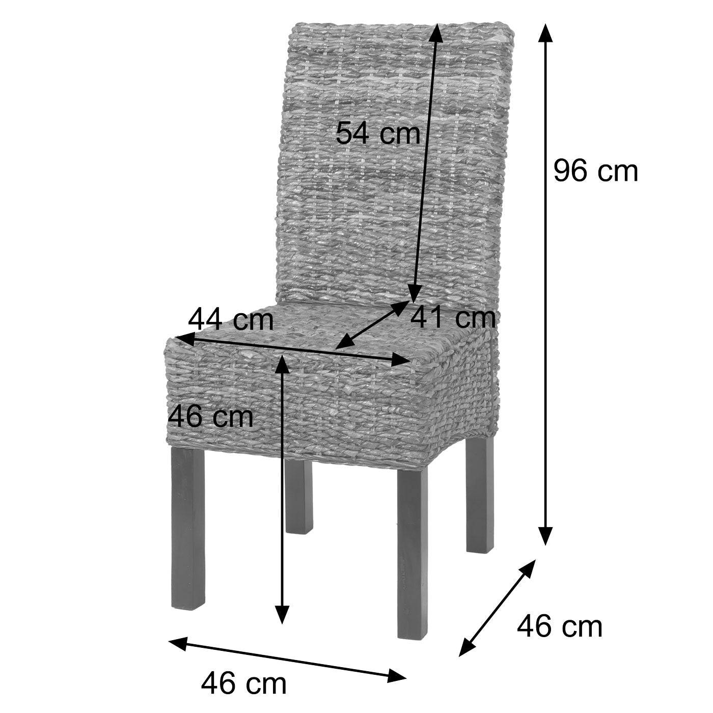 Set van 2 eetkamerstoelen rieten stoel M69 stoel BALI banaan rieten ~ licht, met kussen