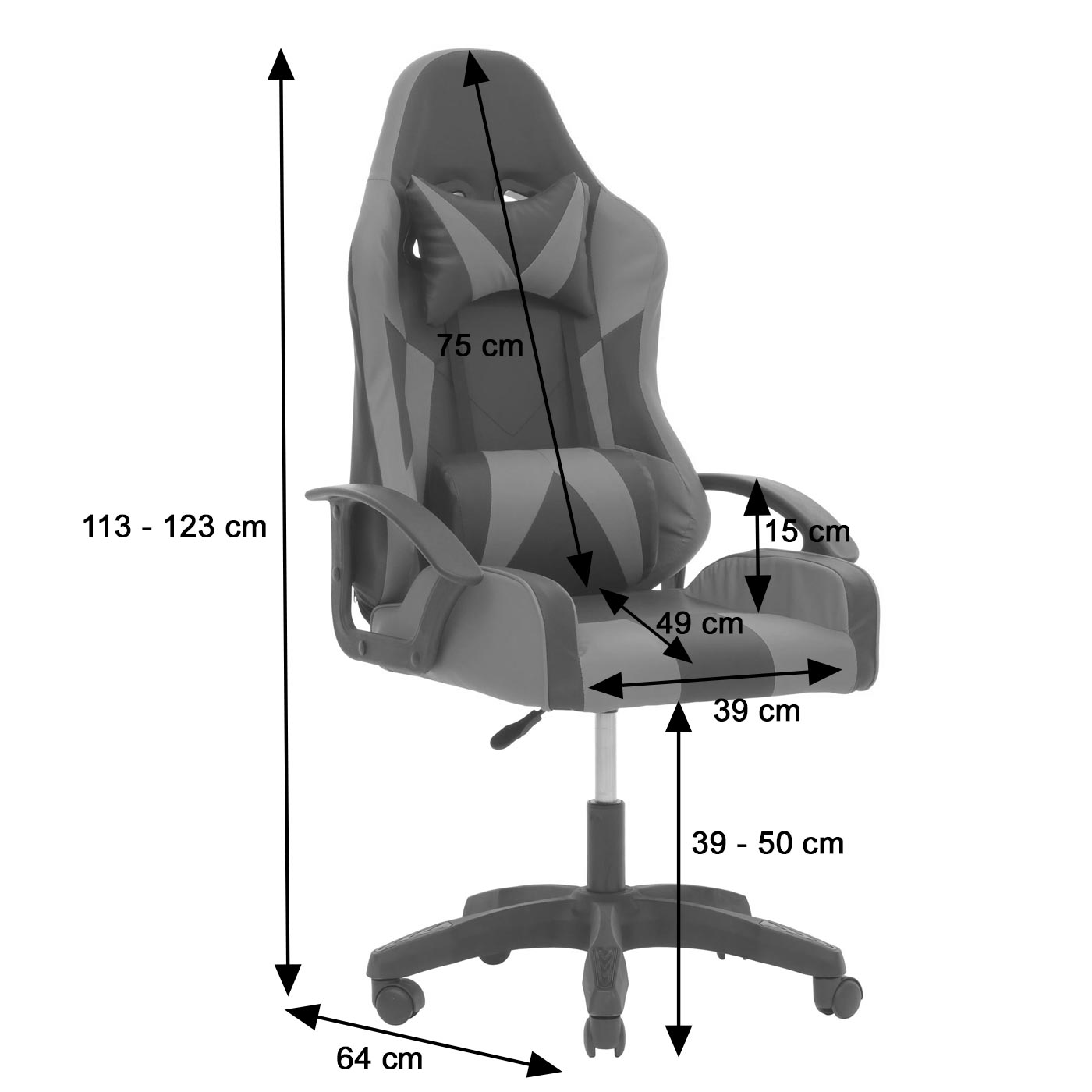 Bureaustoel MCW-N63, bureaustoel gamestoel directiestoel bureaustoel, 180kg belastbaar, kunstleer zwart/rood