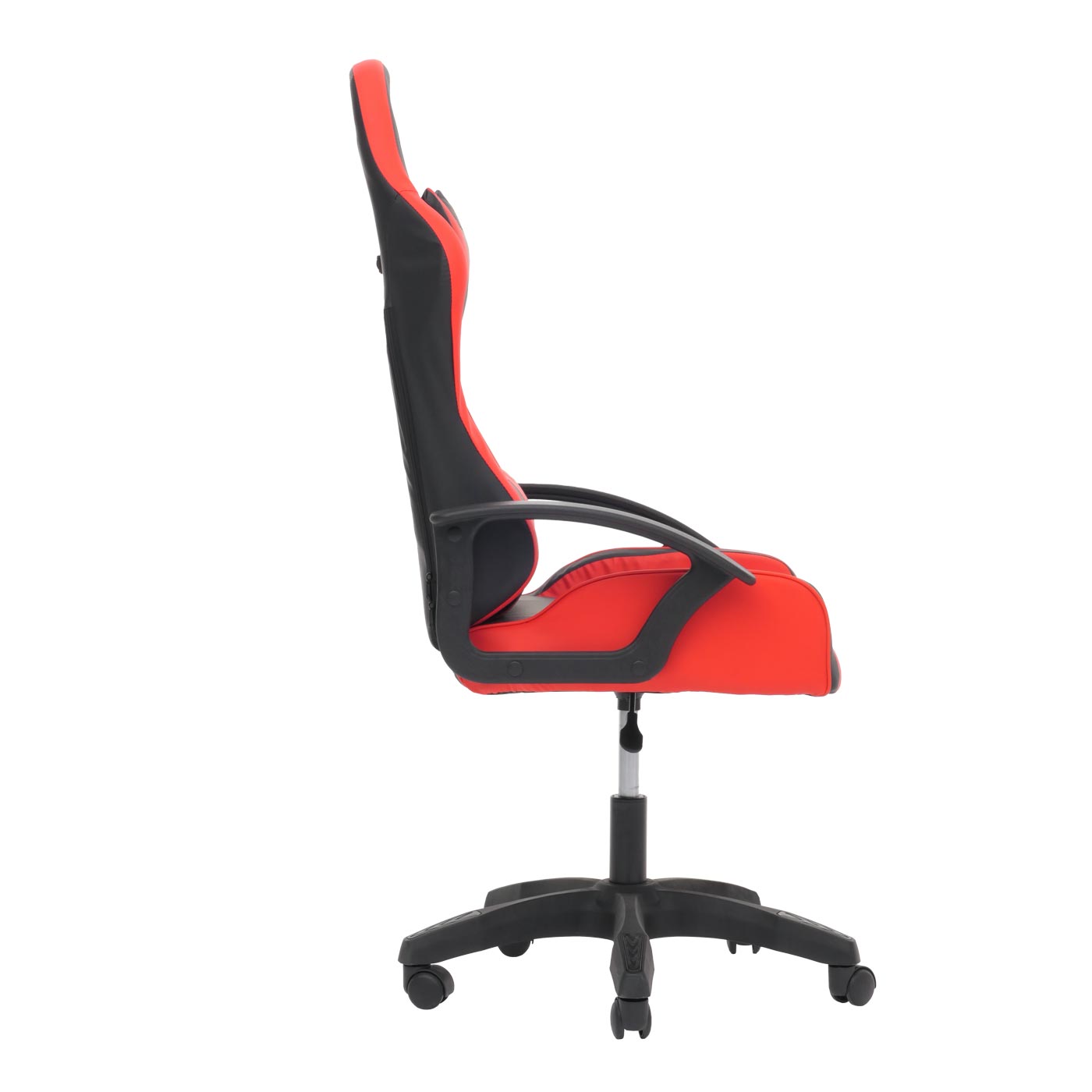 Bureaustoel MCW-N63, bureaustoel gamestoel directiestoel bureaustoel, 180kg belastbaar, kunstleer zwart/rood