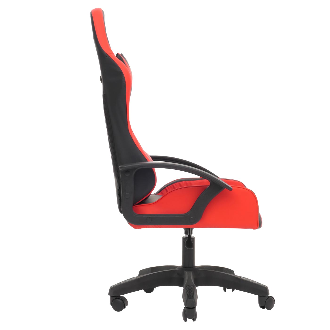 Bureaustoel MCW-N63, bureaustoel gamestoel directiestoel bureaustoel, 180kg belastbaar, kunstleer zwart/rood