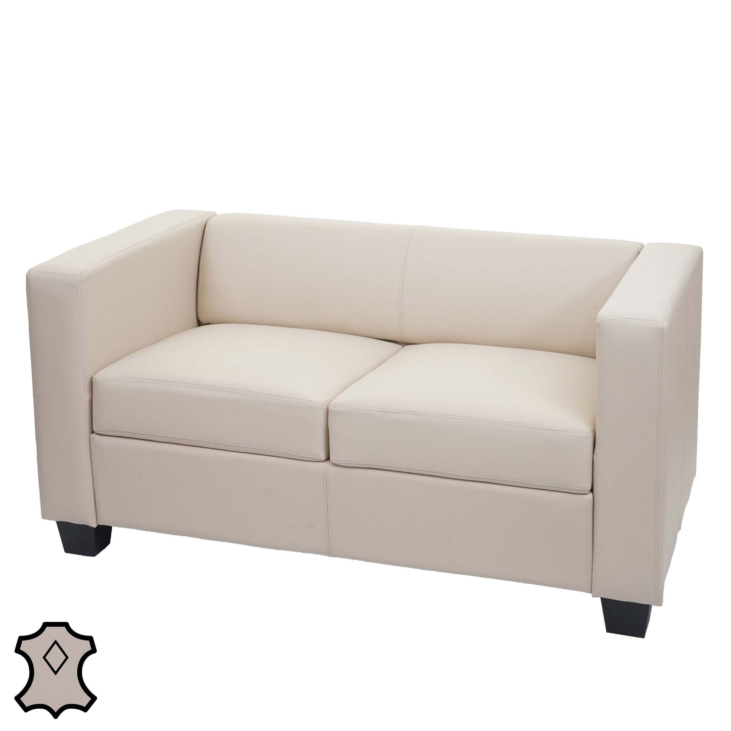 2-zits bank loungebank Lille ~ leder, crème