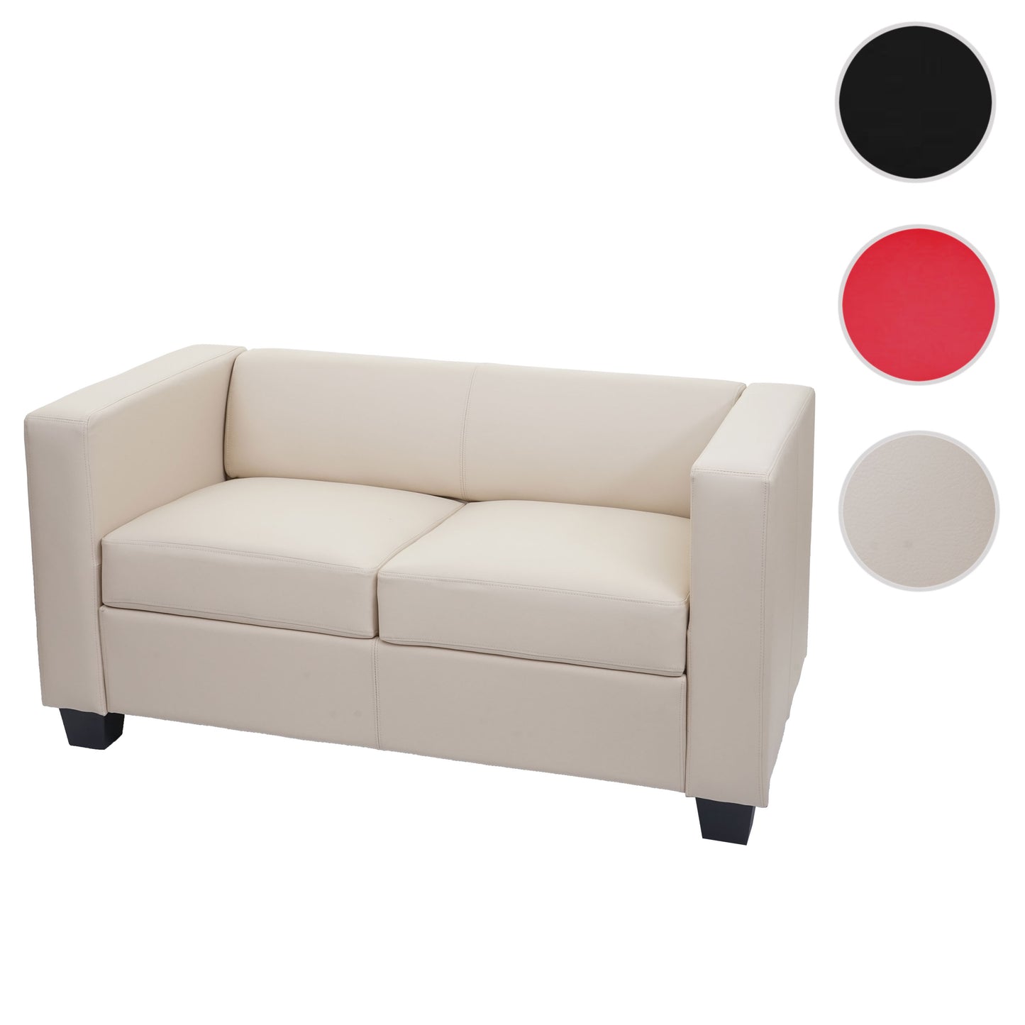 2-zits bank loungebank Lille ~ leder, crème
