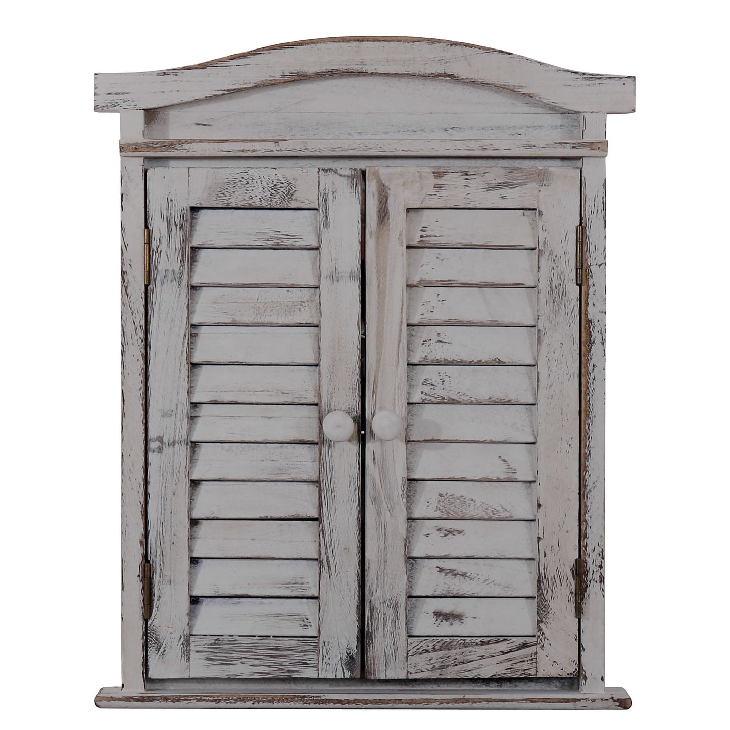Wandspiegel raam met luiken 53x42x5cm ~ grijs shabby