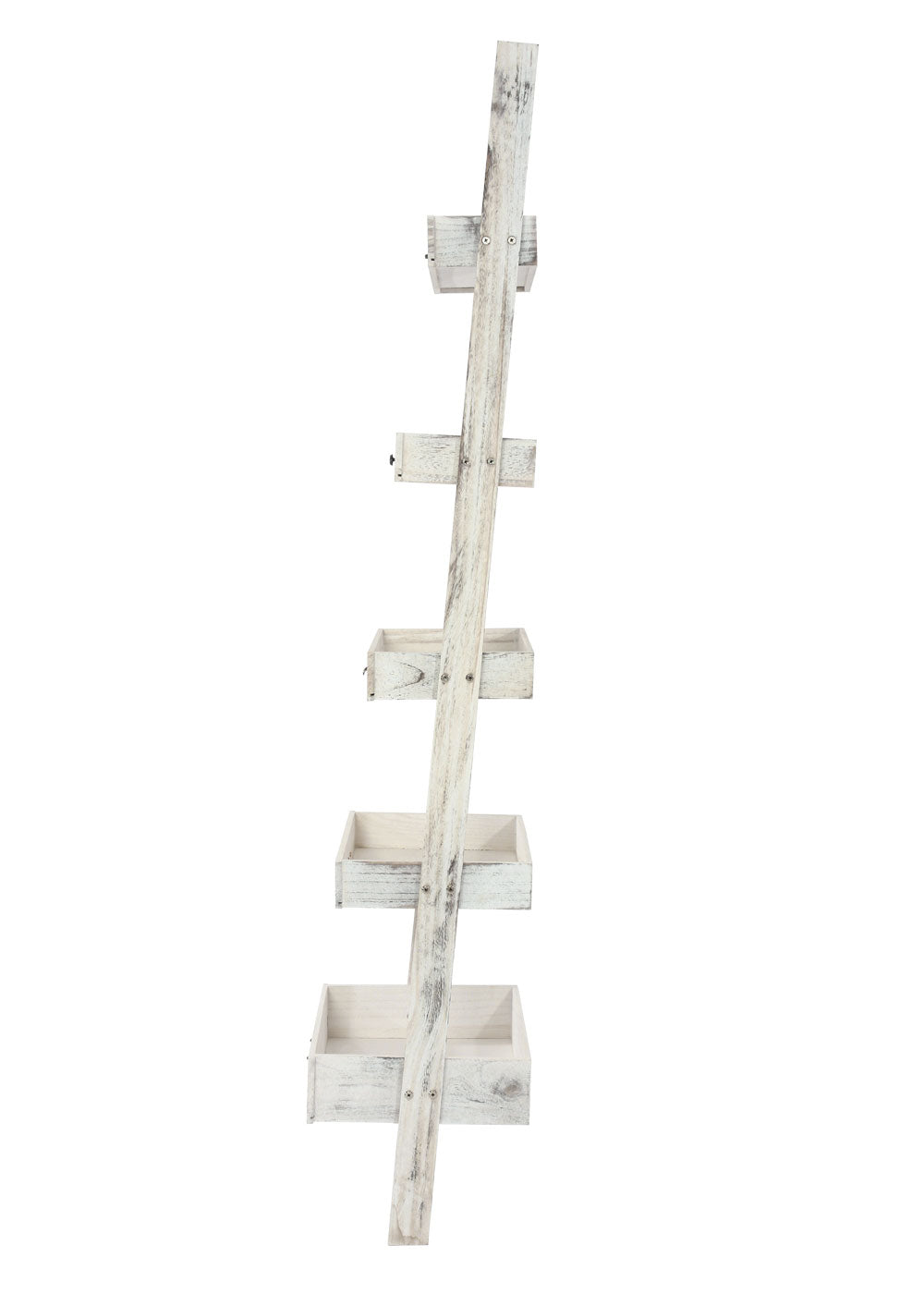 Staande plank Plantenplank Bloemenstandaard, 169x43x32cm, shabby look, vintage ~ wit