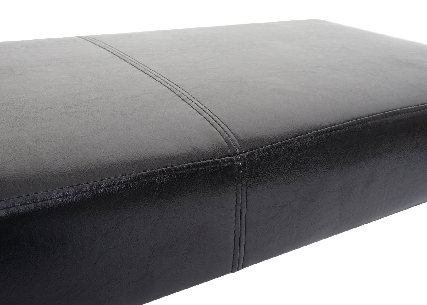 Bank Gestoffeerde bank Bank M37 kunstleer ~ 180x43x49 cm glanzend zwart, donkere poten