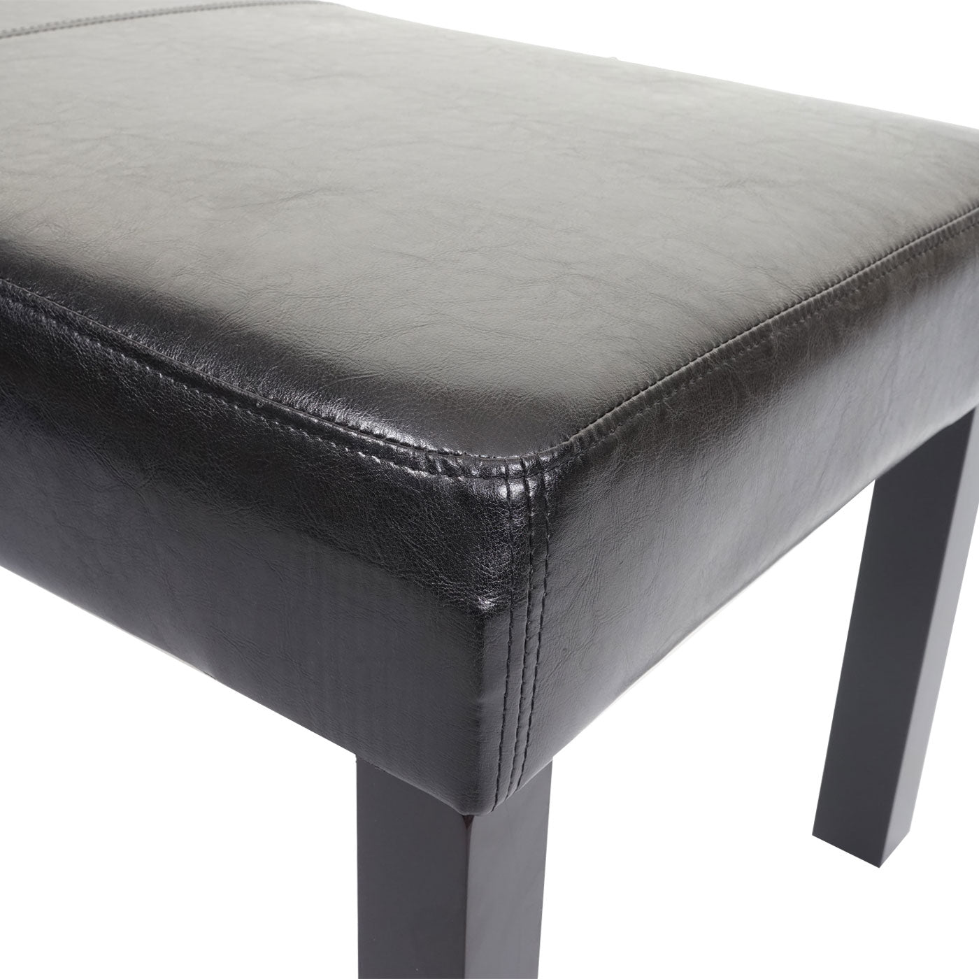 Bank Gestoffeerde bank Bank M37 kunstleer ~ 180x43x49 cm glanzend zwart, donkere poten
