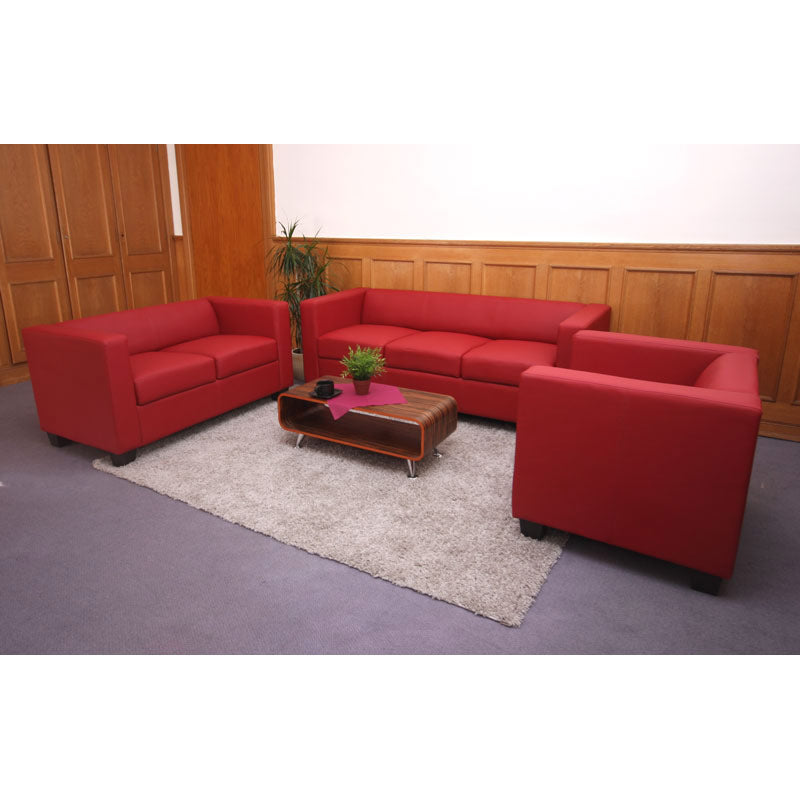 3-2-1 bankstel bankstel loungebank Lille ~ leer, rood
