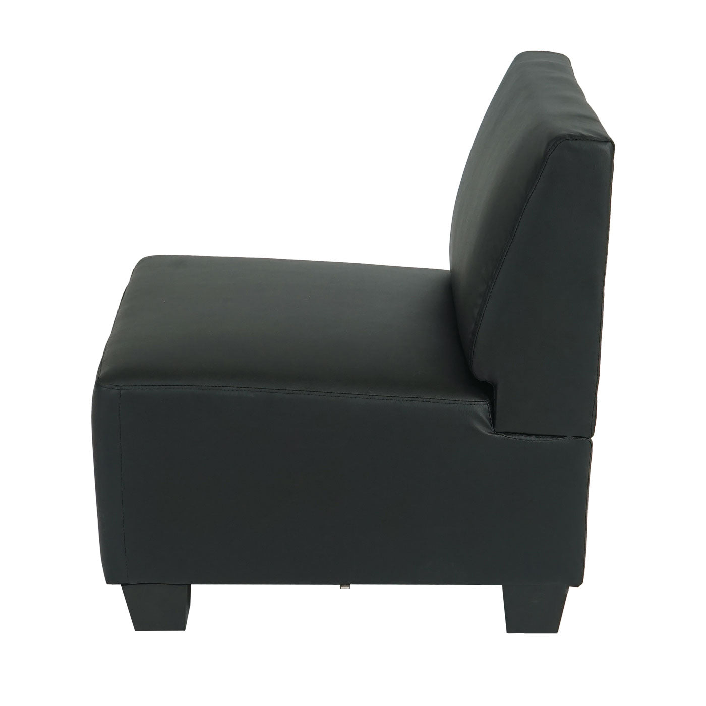 Modulaire fauteuil zonder armleuningen, middengedeelte Lyon, kunstleer ~ zwart