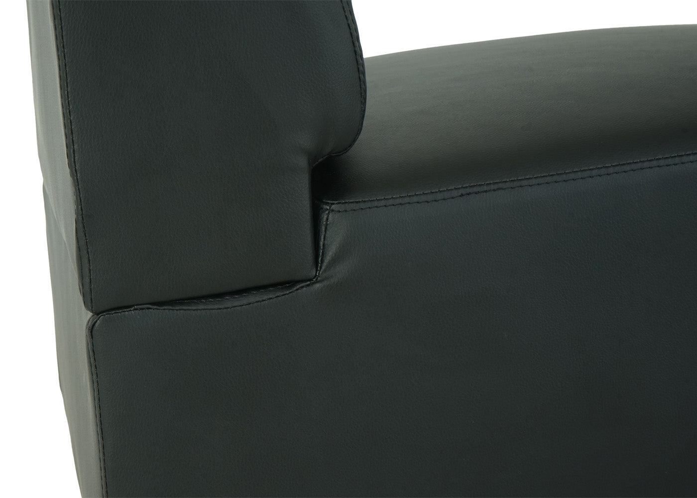 Modulaire fauteuil zonder armleuningen, middengedeelte Lyon, kunstleer ~ zwart
