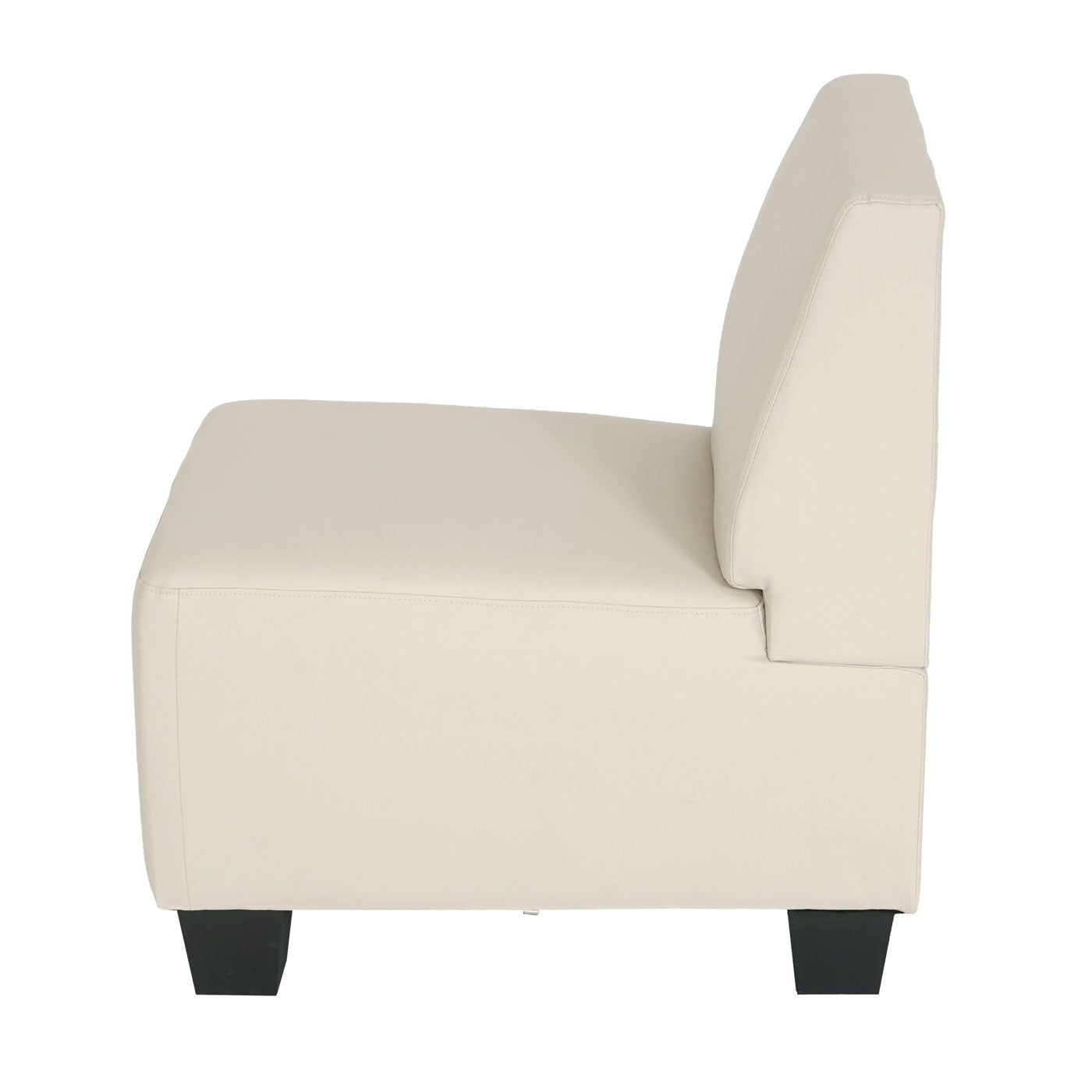 Modulaire fauteuil zonder armleuningen, middendeel Lyon, kunstleer ~ crème