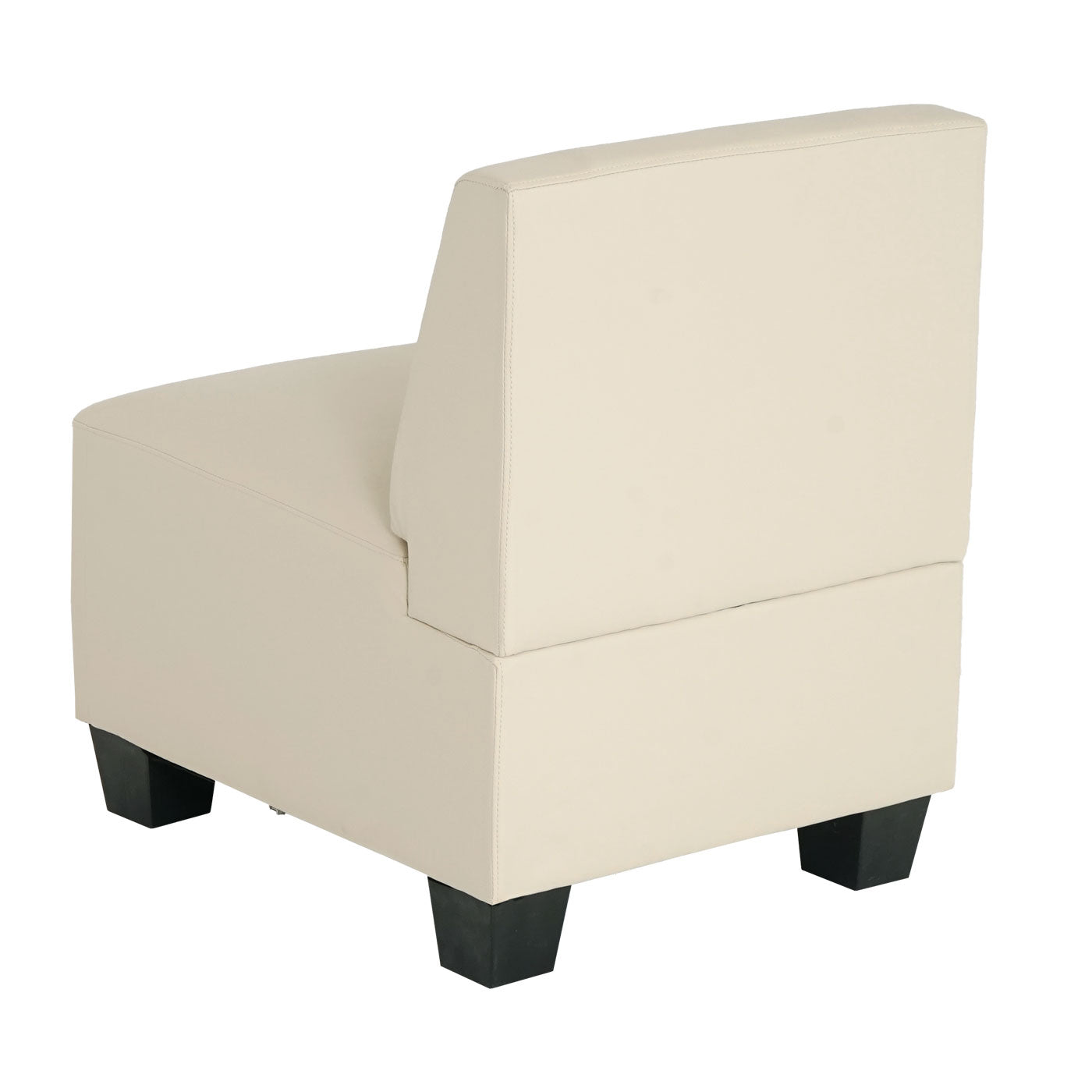 Modulaire fauteuil zonder armleuningen, middendeel Lyon, kunstleer ~ crème