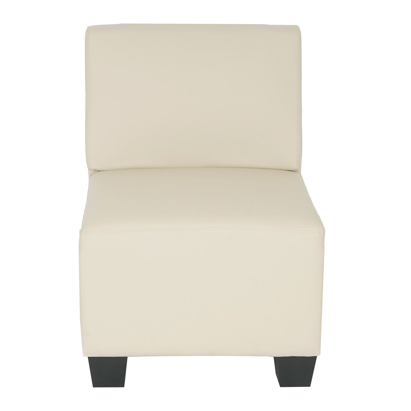 Modulaire fauteuil zonder armleuningen, middendeel Lyon, kunstleer ~ crème