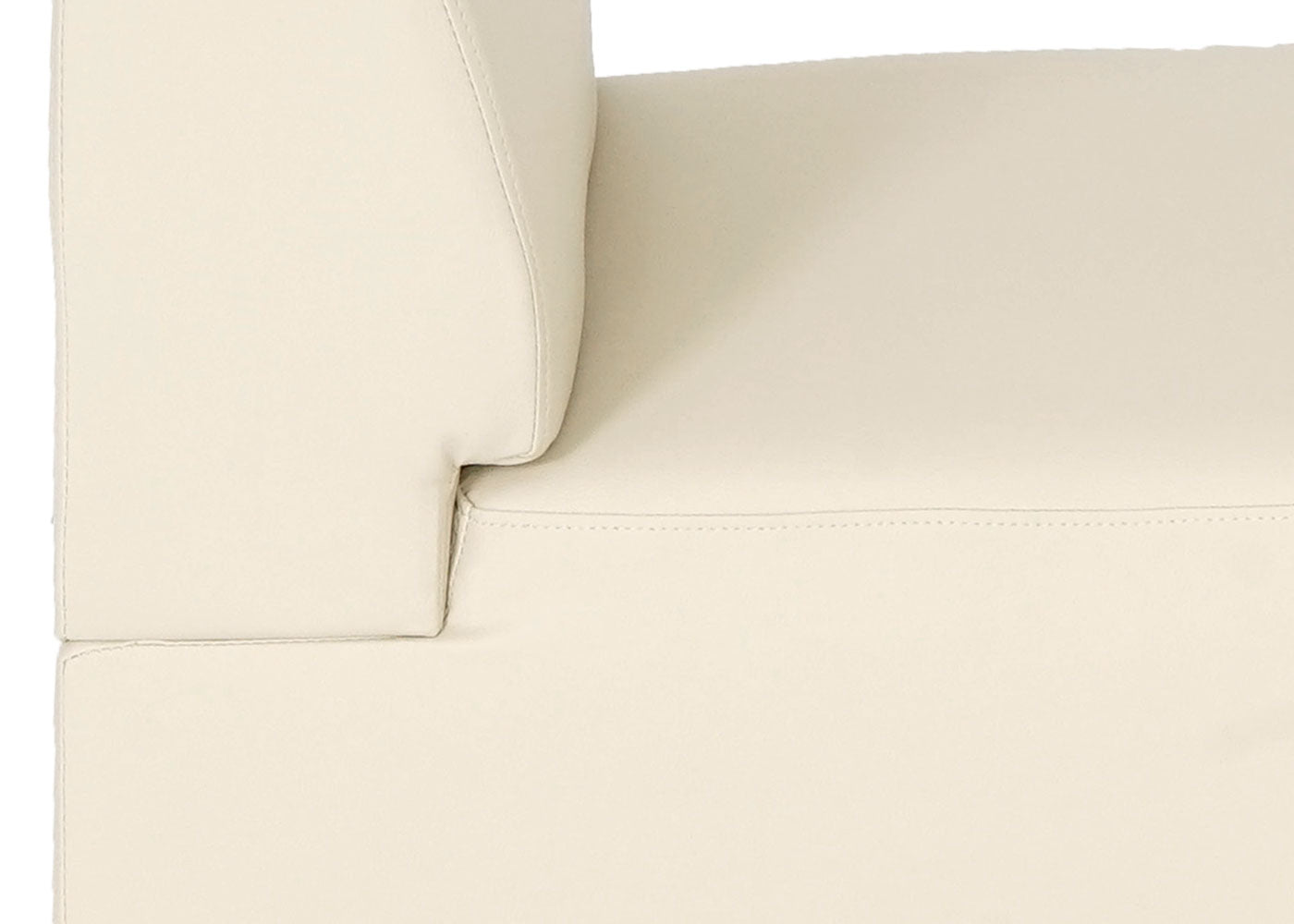 Modulaire fauteuil zonder armleuningen, middendeel Lyon, kunstleer ~ crème