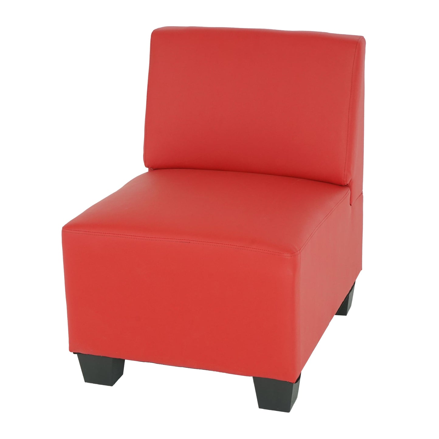 Modulaire fauteuil zonder armleuningen, middendeel Lyon, kunstleer ~ rood