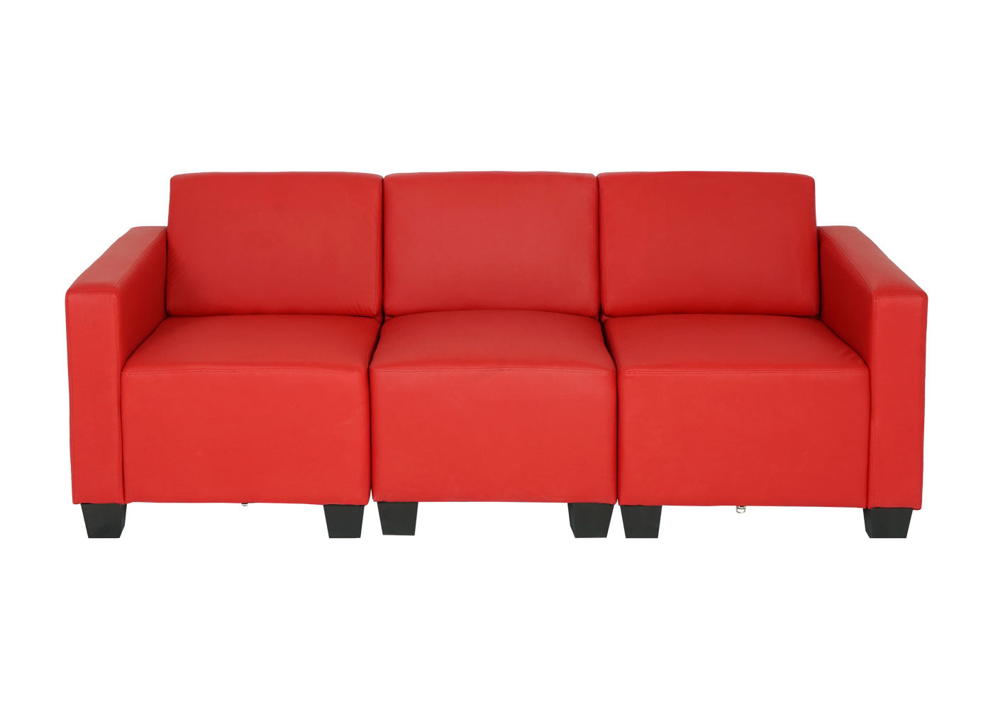 Modulaire 3-zits bank Lyon, kunstleer ~ rood