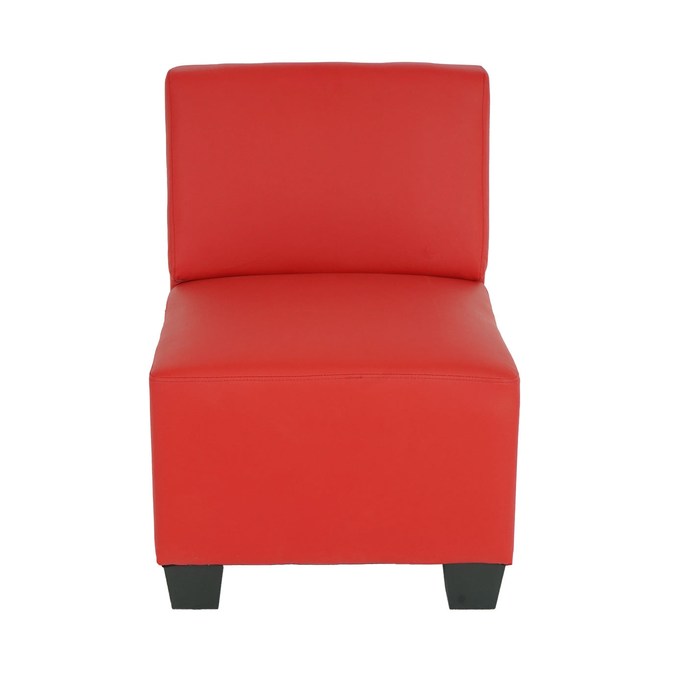 Modulaire fauteuil zonder armleuningen, middendeel Lyon, kunstleer ~ rood