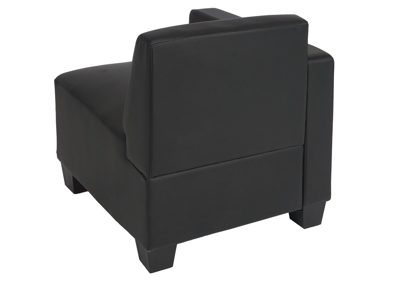 Modulair zijpaneel rechts, fauteuil met armleuning Lyon, kunstleer ~ zwart