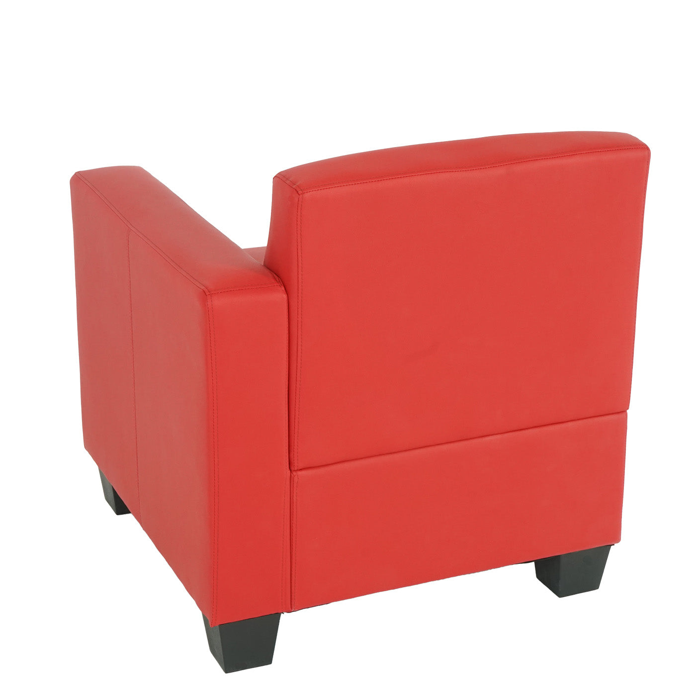 Modulair zijpaneel rechts, fauteuil met armleuning Lyon, kunstleer ~ rood