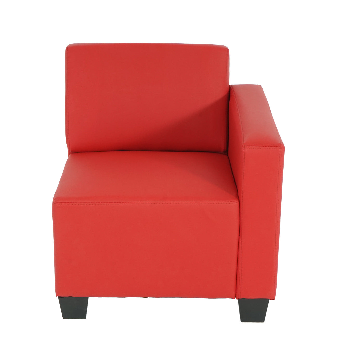 Modulair zijpaneel rechts, fauteuil met armleuning Lyon, kunstleer ~ rood