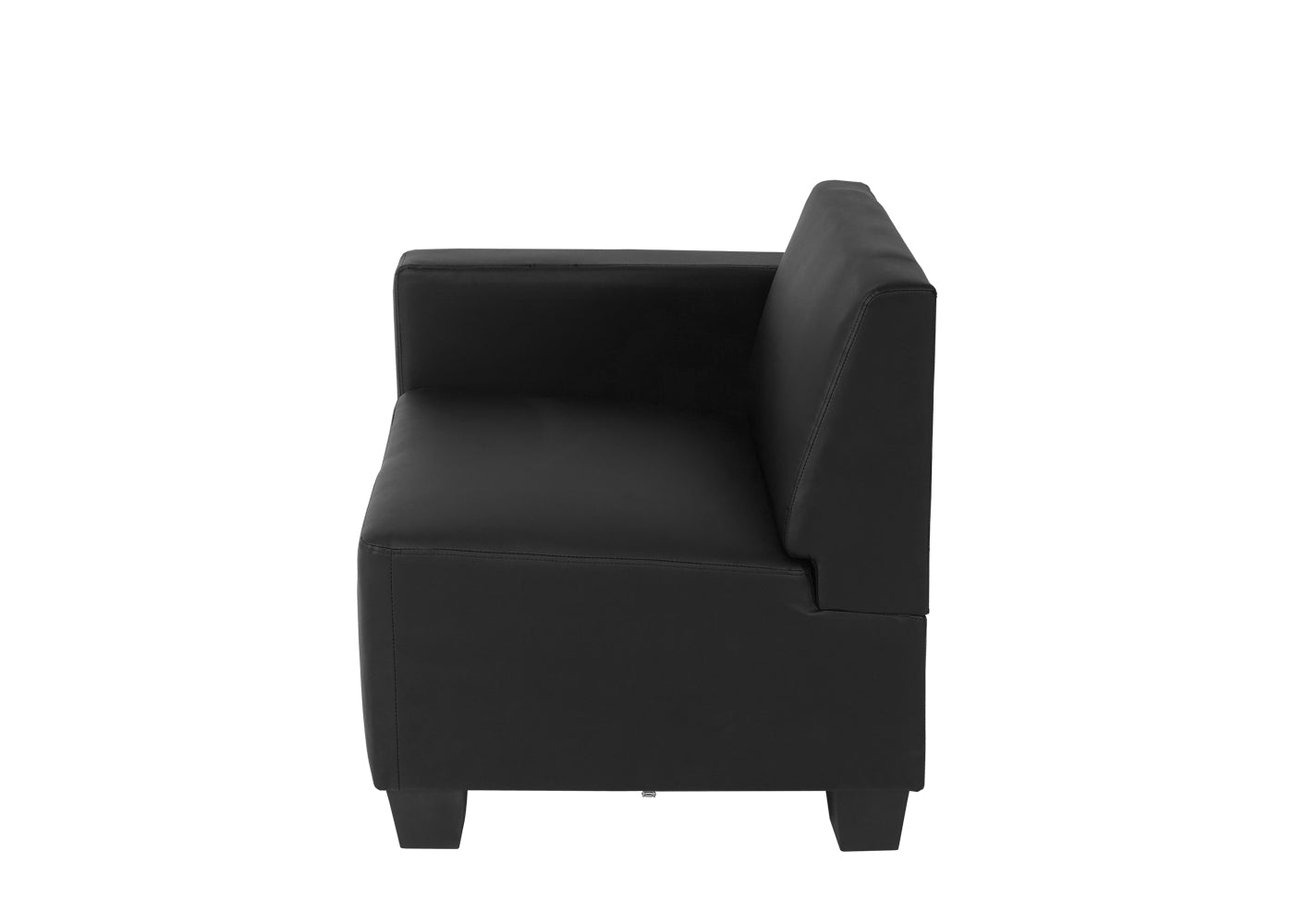 Modulair zijpaneel links, fauteuil met armleuning Lyon, kunstleer ~ zwart