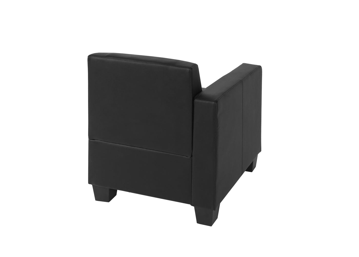 Modulair zijpaneel links, fauteuil met armleuning Lyon, kunstleer ~ zwart