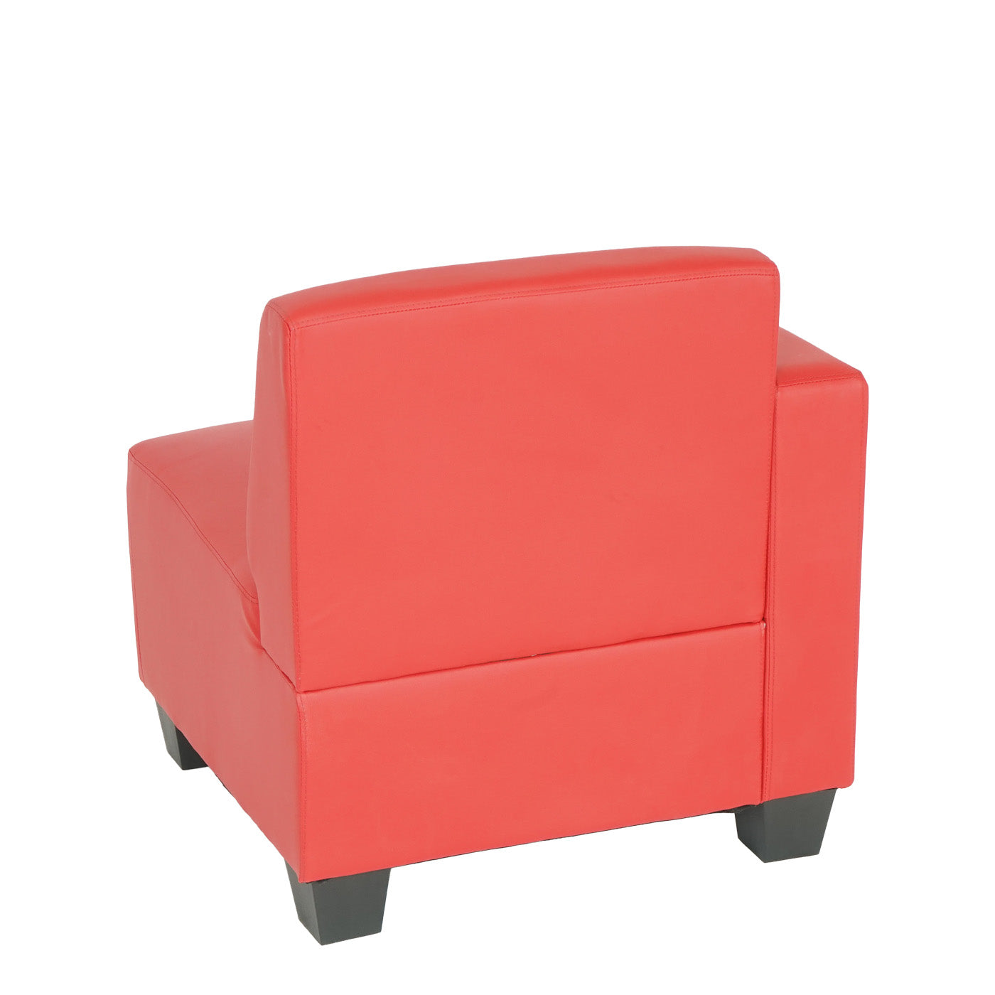 Modulair zijpaneel links, fauteuil met armleuning Lyon, kunstleer ~ rood