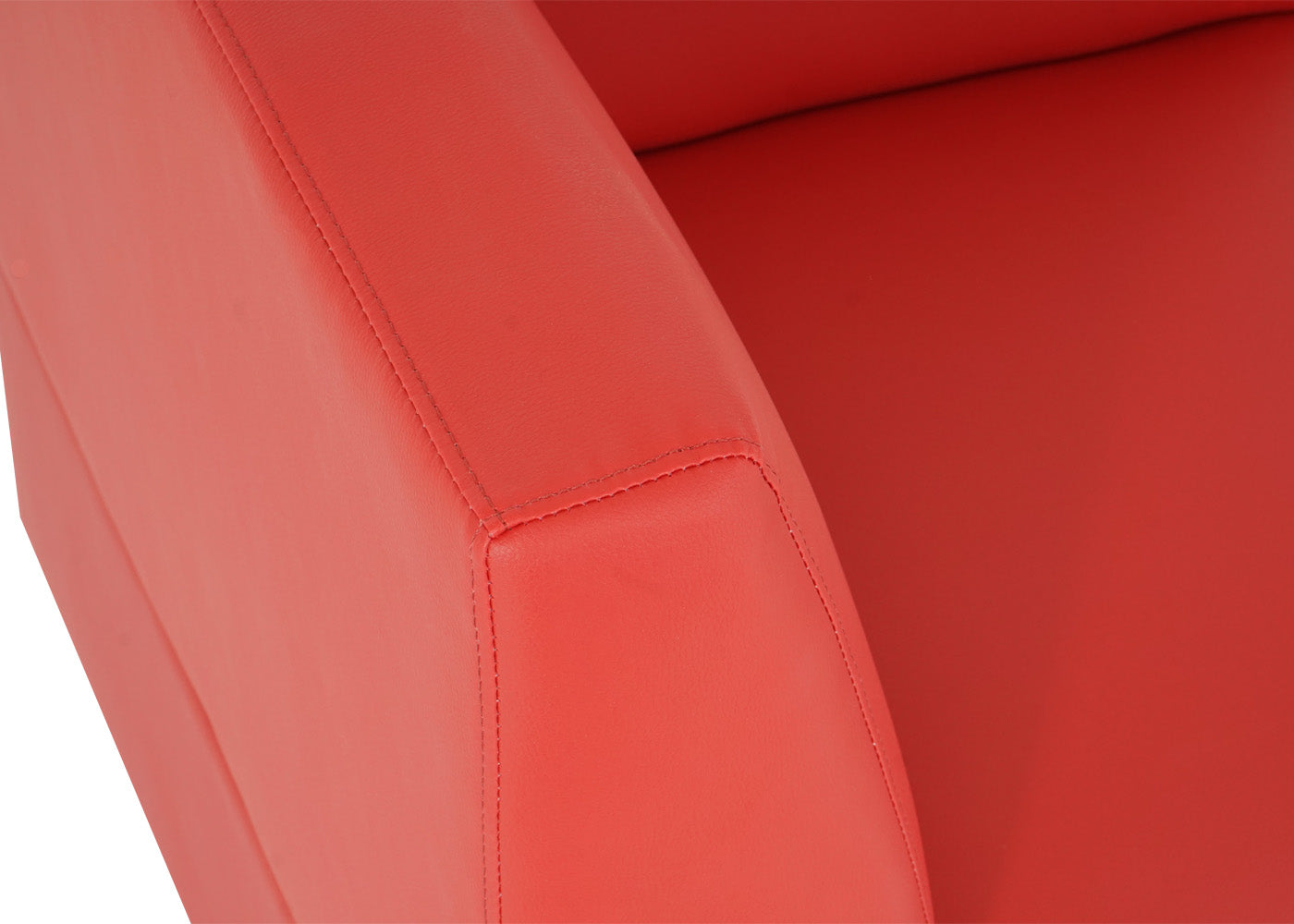Modulaire 3-zitsbank Lyon, kunstleer ~ rood, hoge armleuningen