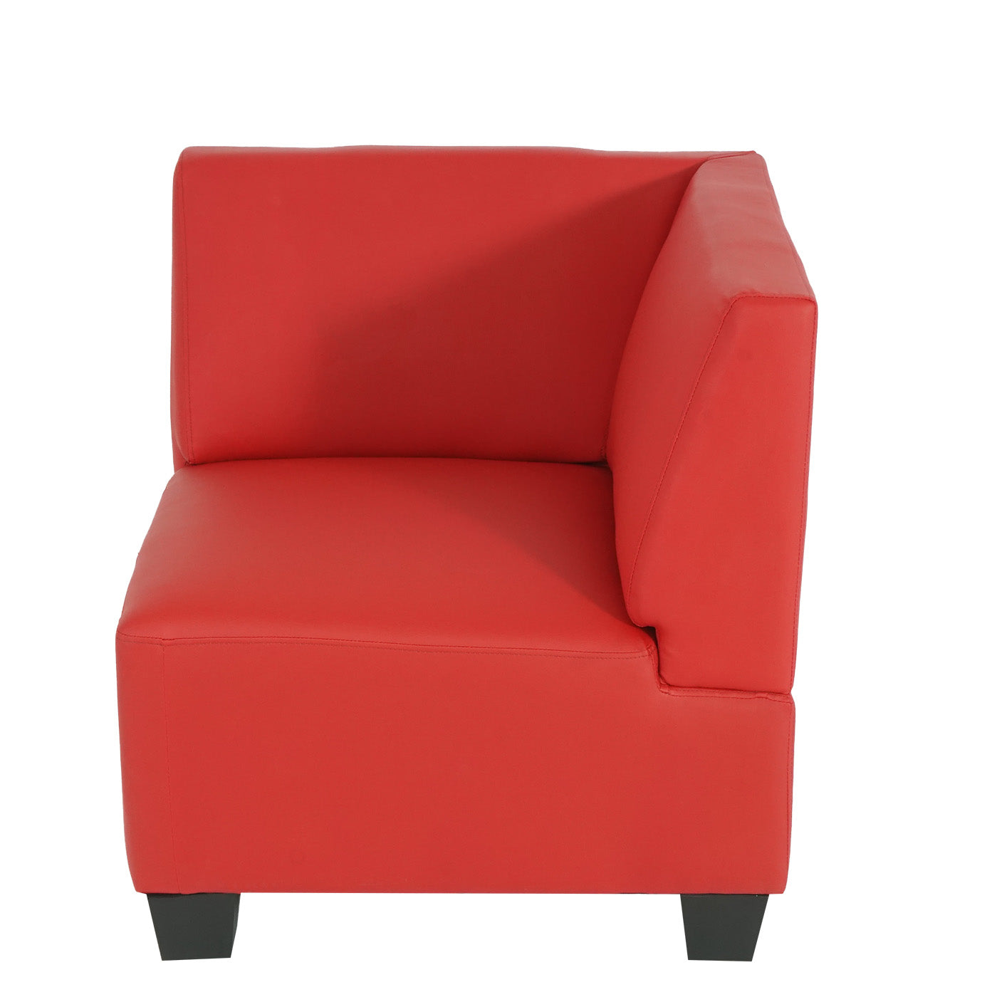 Modulaire 3-zitsbank Lyon, kunstleer ~ rood, hoge armleuningen