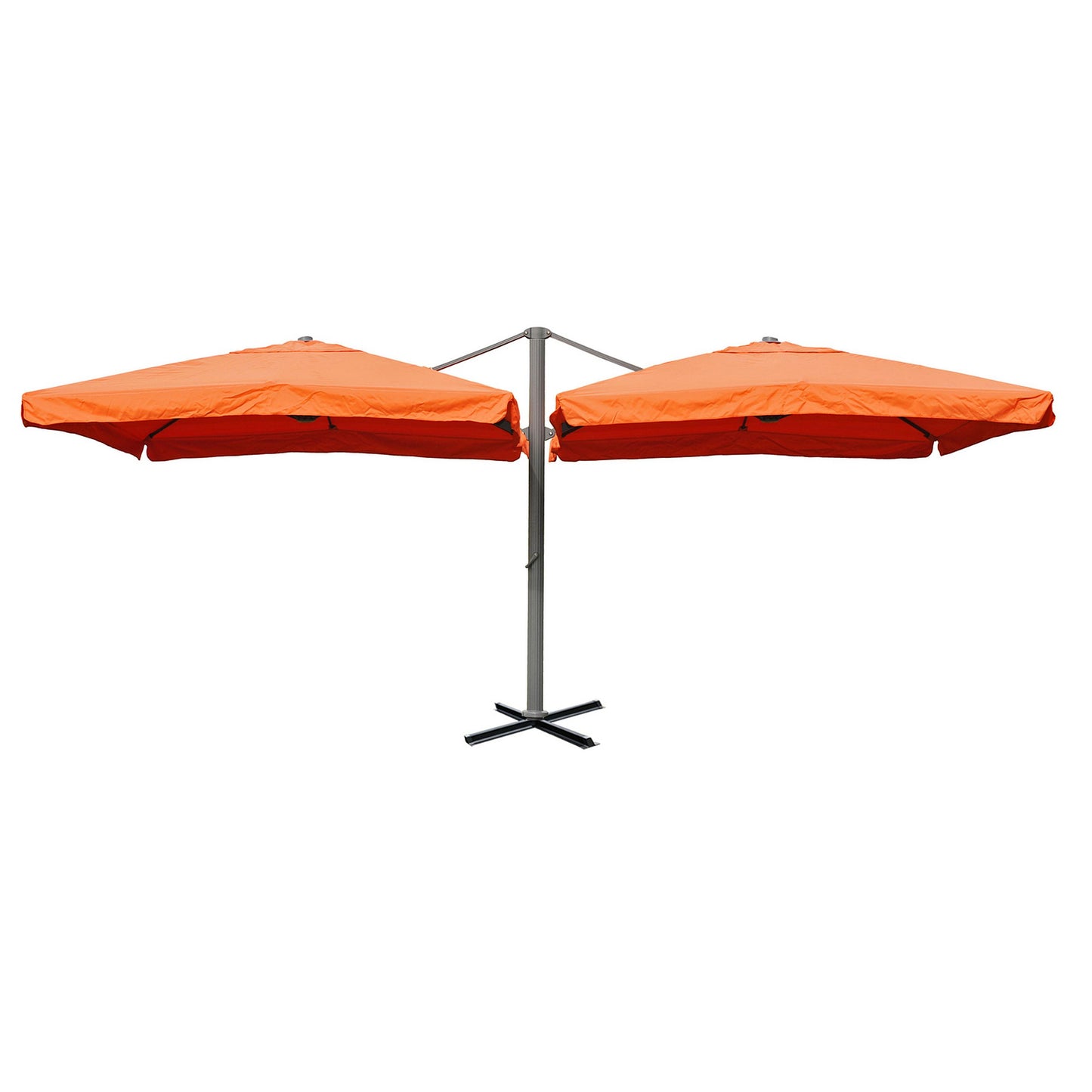 Zweefparasol T44, pergola luifel effect, 6,2x3m polyester 50kg ~ terracotta