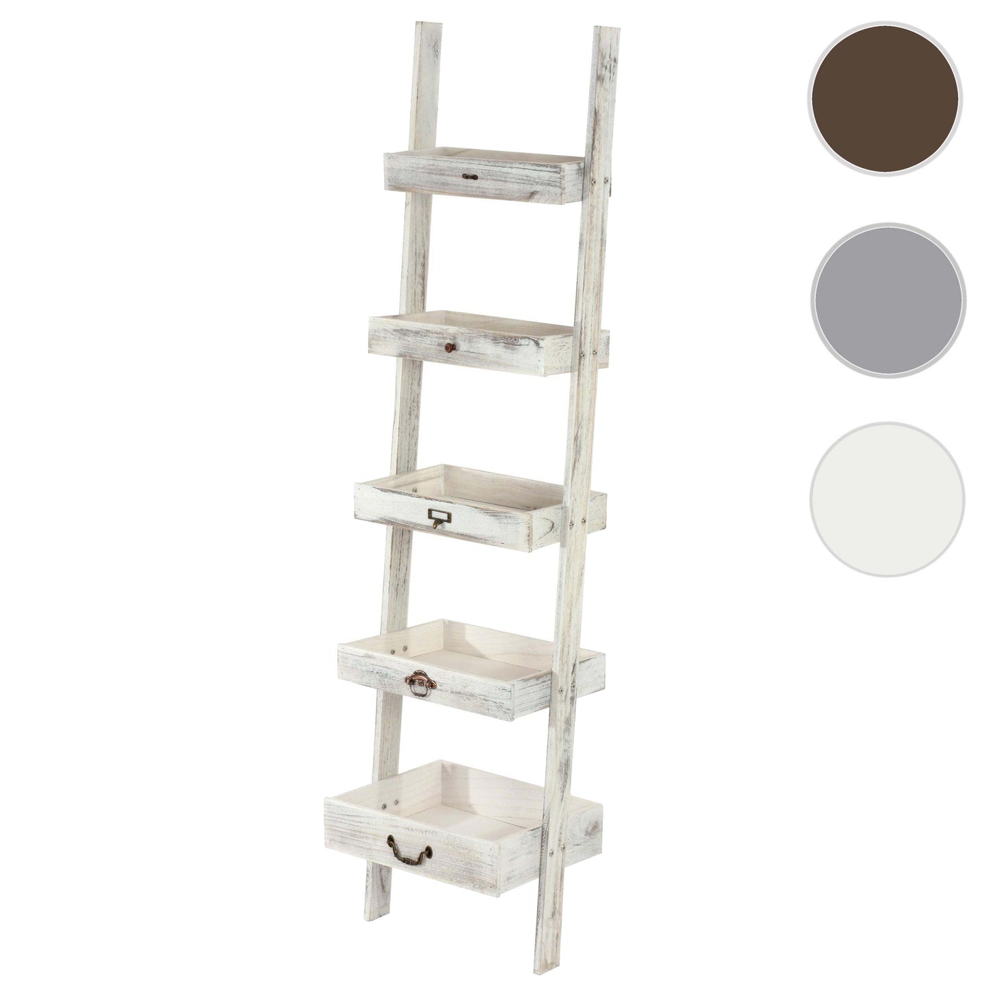 Staande plank Plantenplank Bloemenstandaard, 169x43x32cm, shabby look, vintage ~ wit