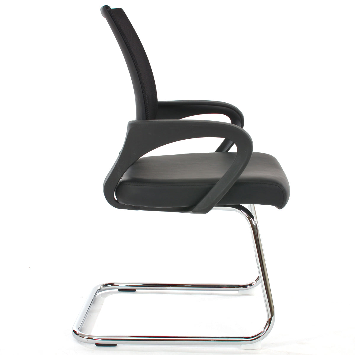 Set van 2 vergaderstoelen Ancona, bezoekersstoel, kunstleer MVG-gecertificeerd ~ zwart