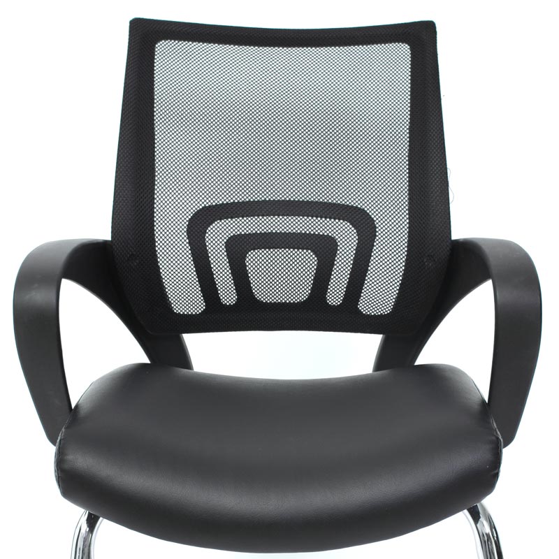 Set van 2 vergaderstoelen Ancona, bezoekersstoel, kunstleer MVG-gecertificeerd ~ zwart