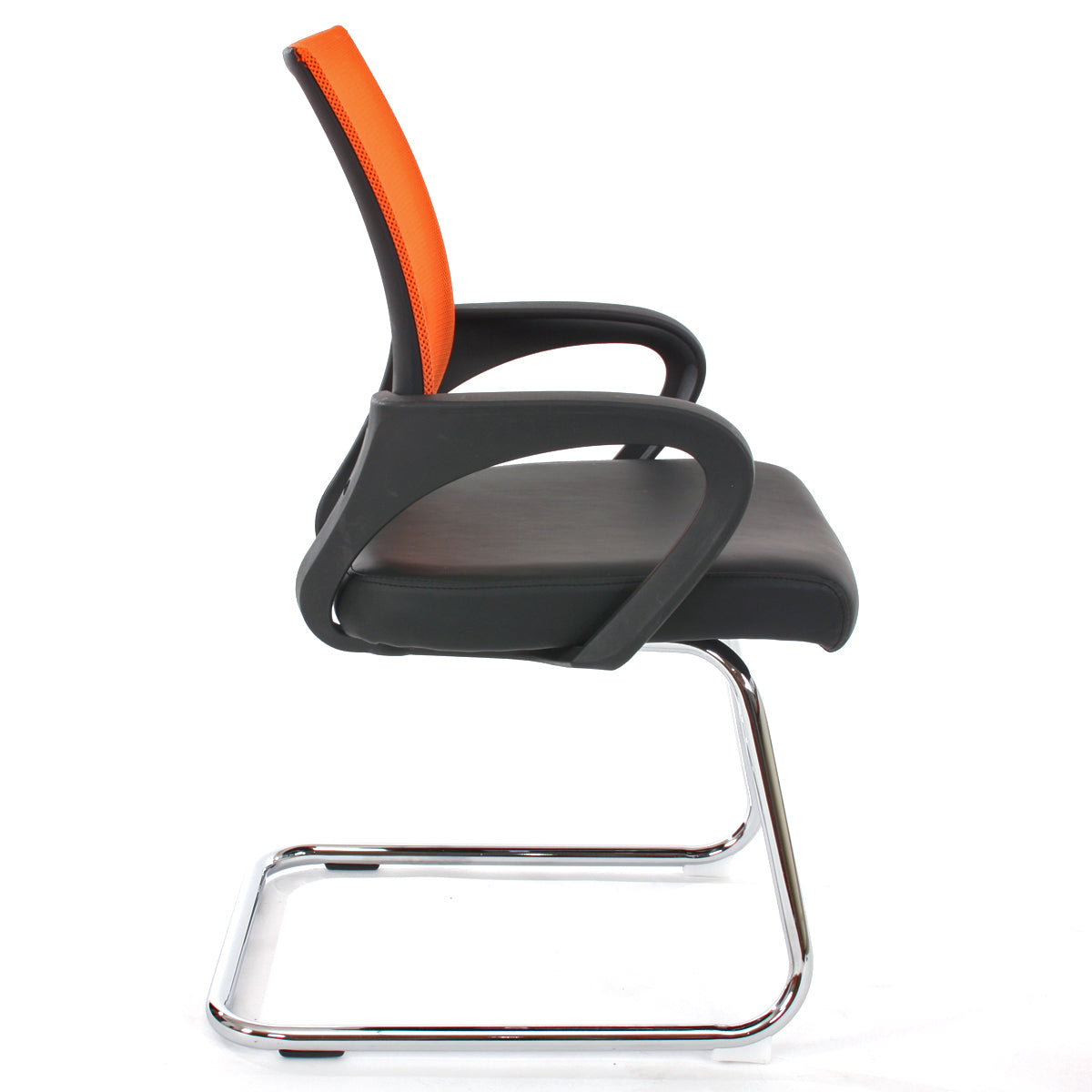 Set van 2 vergaderstoelen Ancona, bezoekersstoel, kunstleer MVG-gecertificeerd ~ oranje