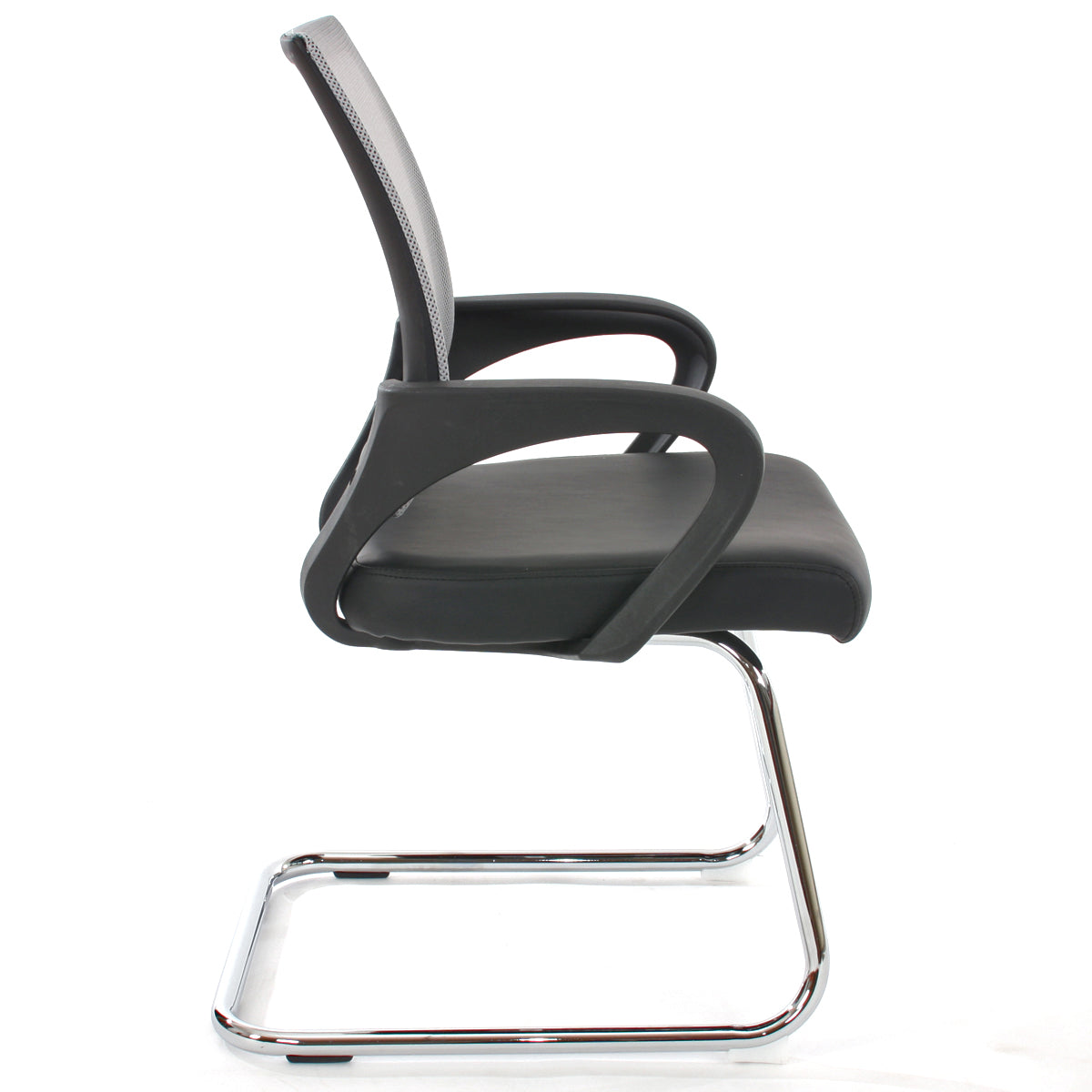 Set van 2 vergaderstoelen Ancona, bezoekersstoel, kunstleer MVG-gecertificeerd ~ grijs
