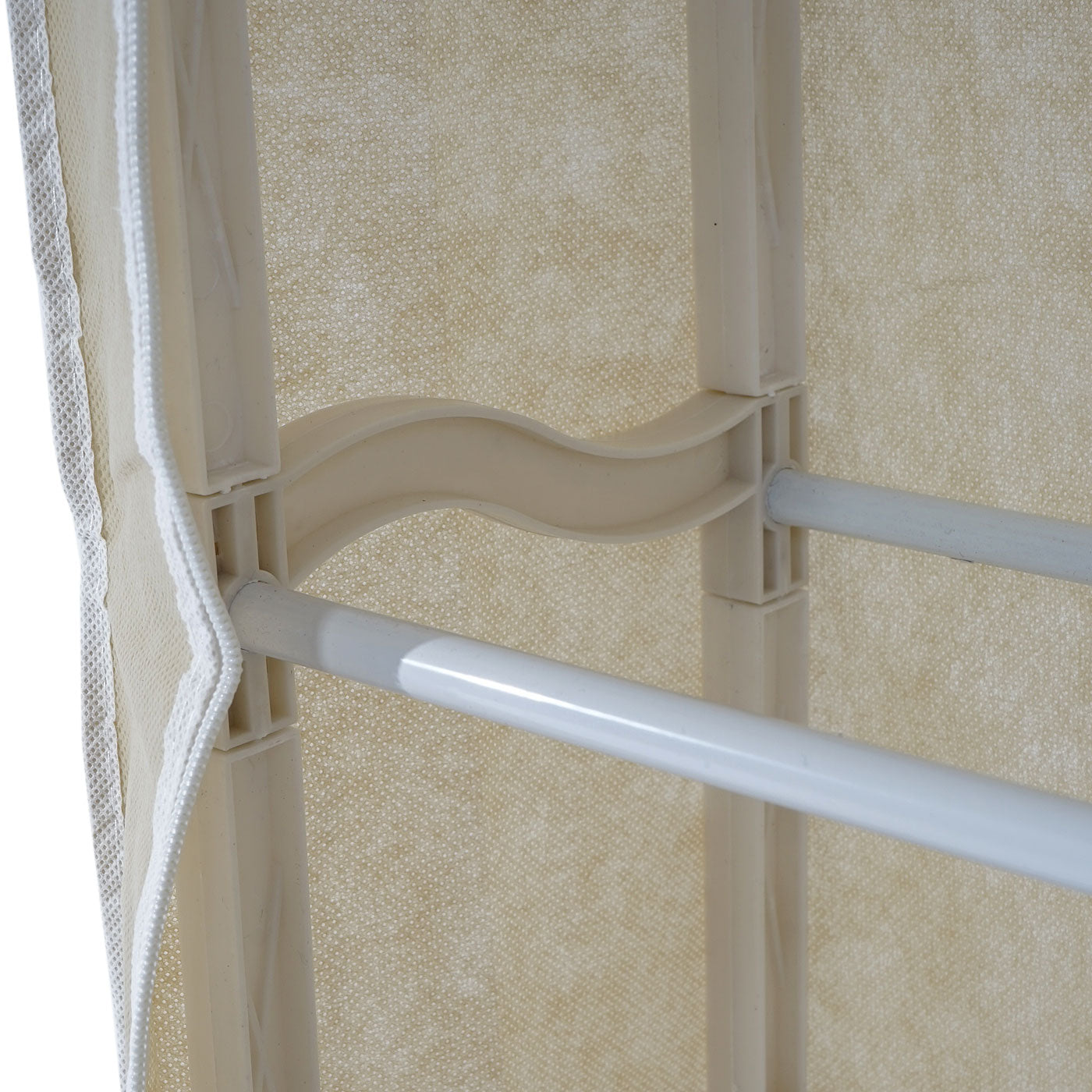 Schoenenkast Campingkast Vouwkast stof 140x52x18cm crème