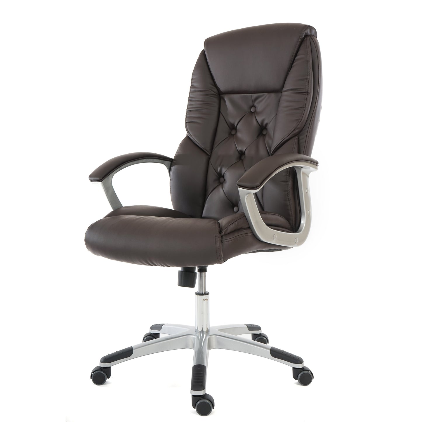 Professionele bureaustoel L42 XXL, directiedraaistoel, 150kg belastbaar kunstleder ~ bruin
