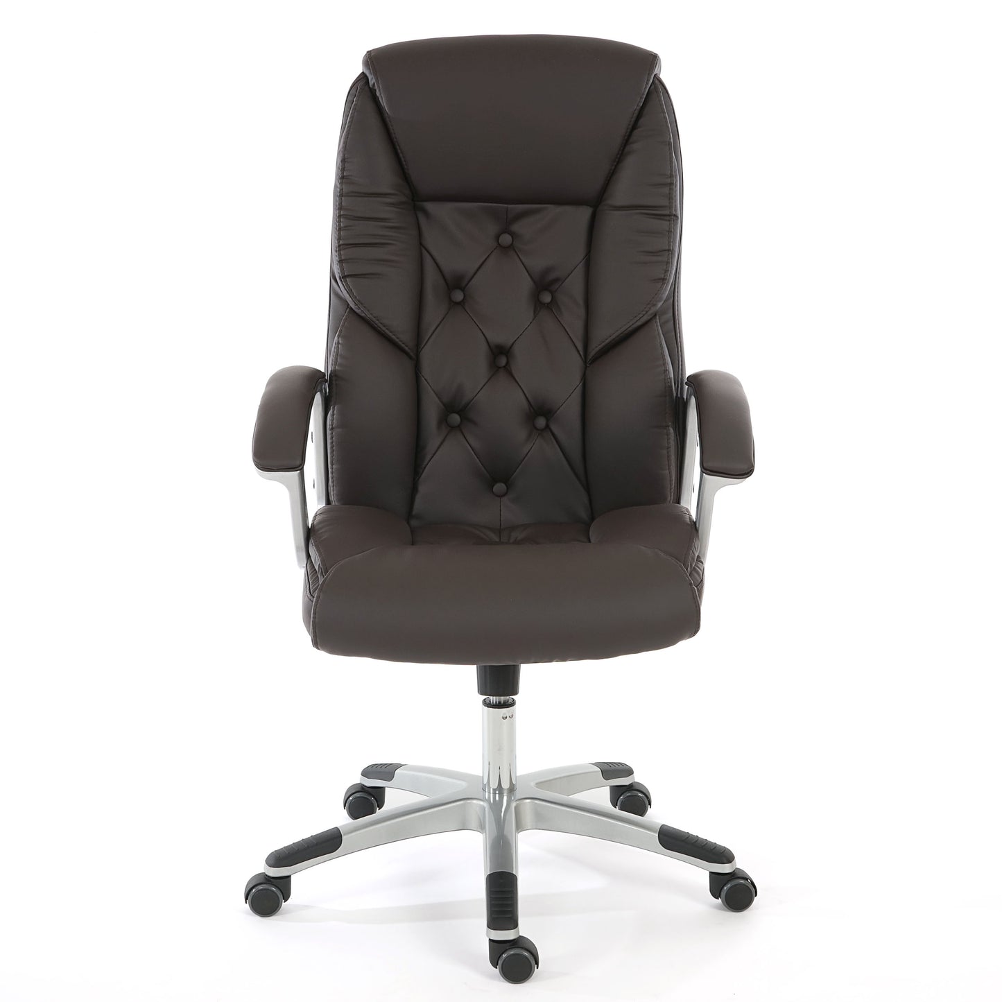 Professionele bureaustoel L42 XXL, directiedraaistoel, 150kg belastbaar kunstleder ~ bruin