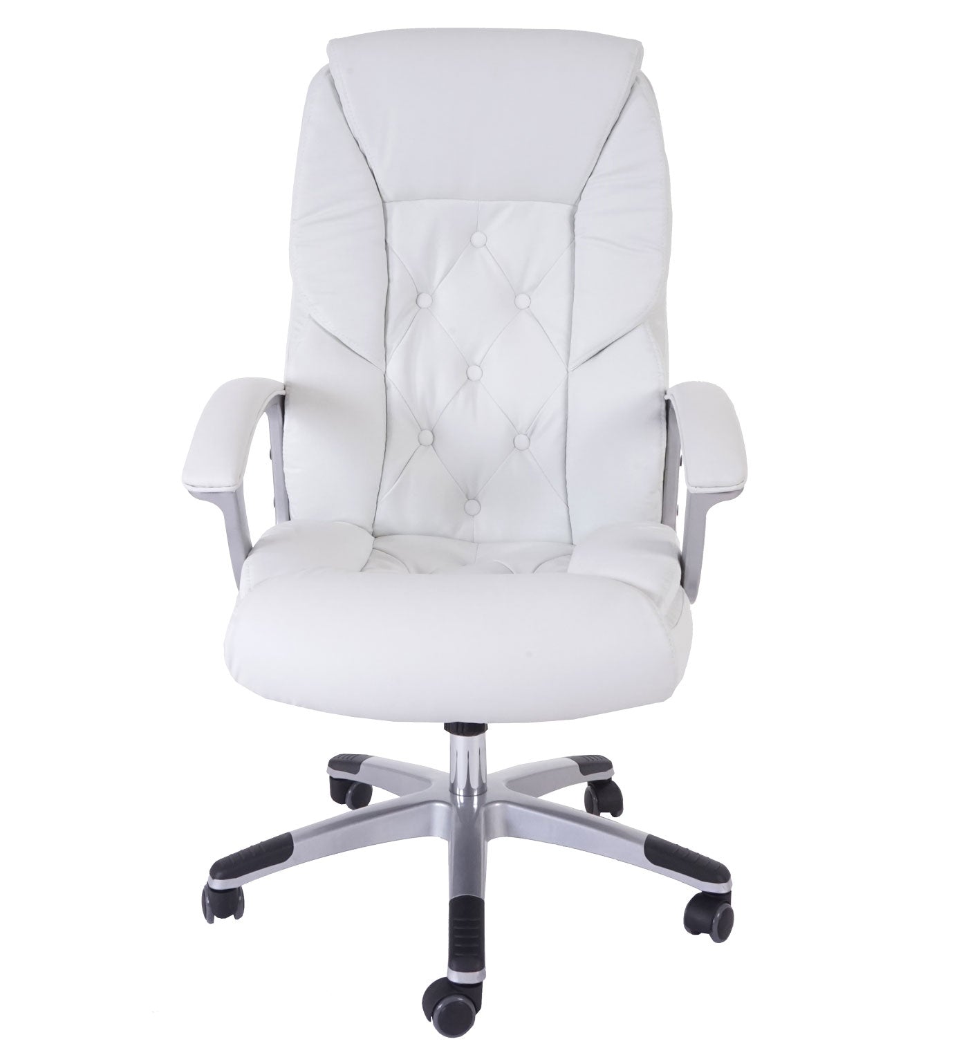 Professionele bureaustoel L42 XXL, directiedraaistoel, 150kg belastbaar kunstleder ~ wit