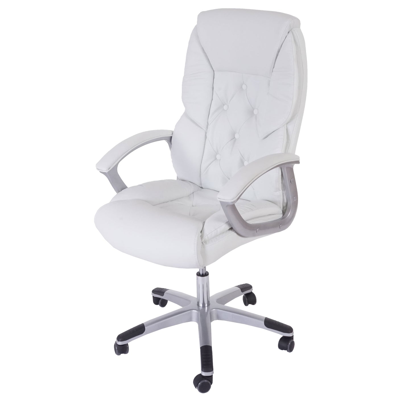 Professionele bureaustoel L42 XXL, directiedraaistoel, 150kg belastbaar kunstleder ~ wit