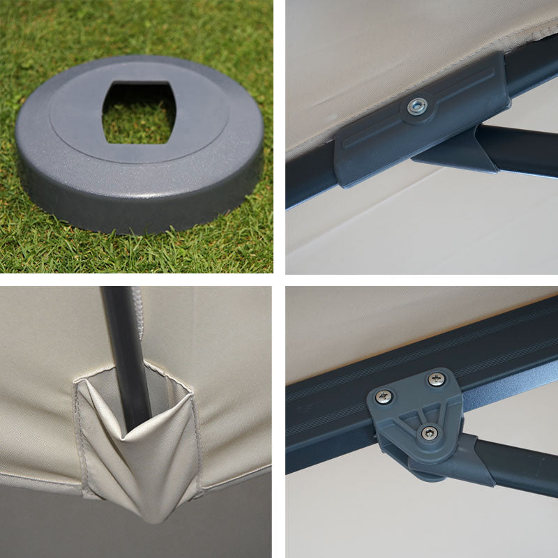 Zweefparasol MCW-A96, parasol, rond Ø 4m polyester aluminium/staal 27kg ~ crème zonder voet