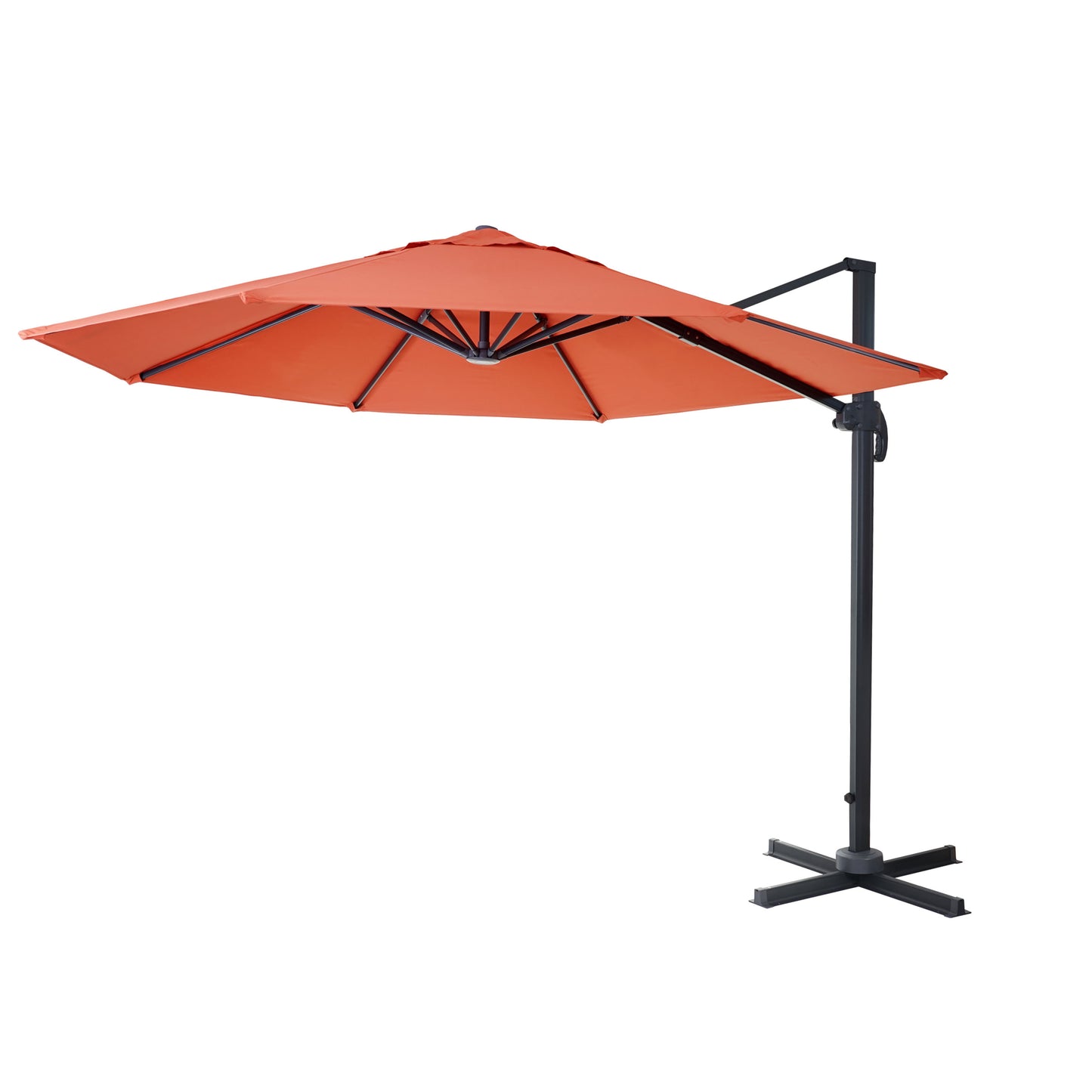 Zweefparasol MCW-A96, parasol, rond Ø 3m polyester aluminium/staal 23kg ~ terracotta zonder voet