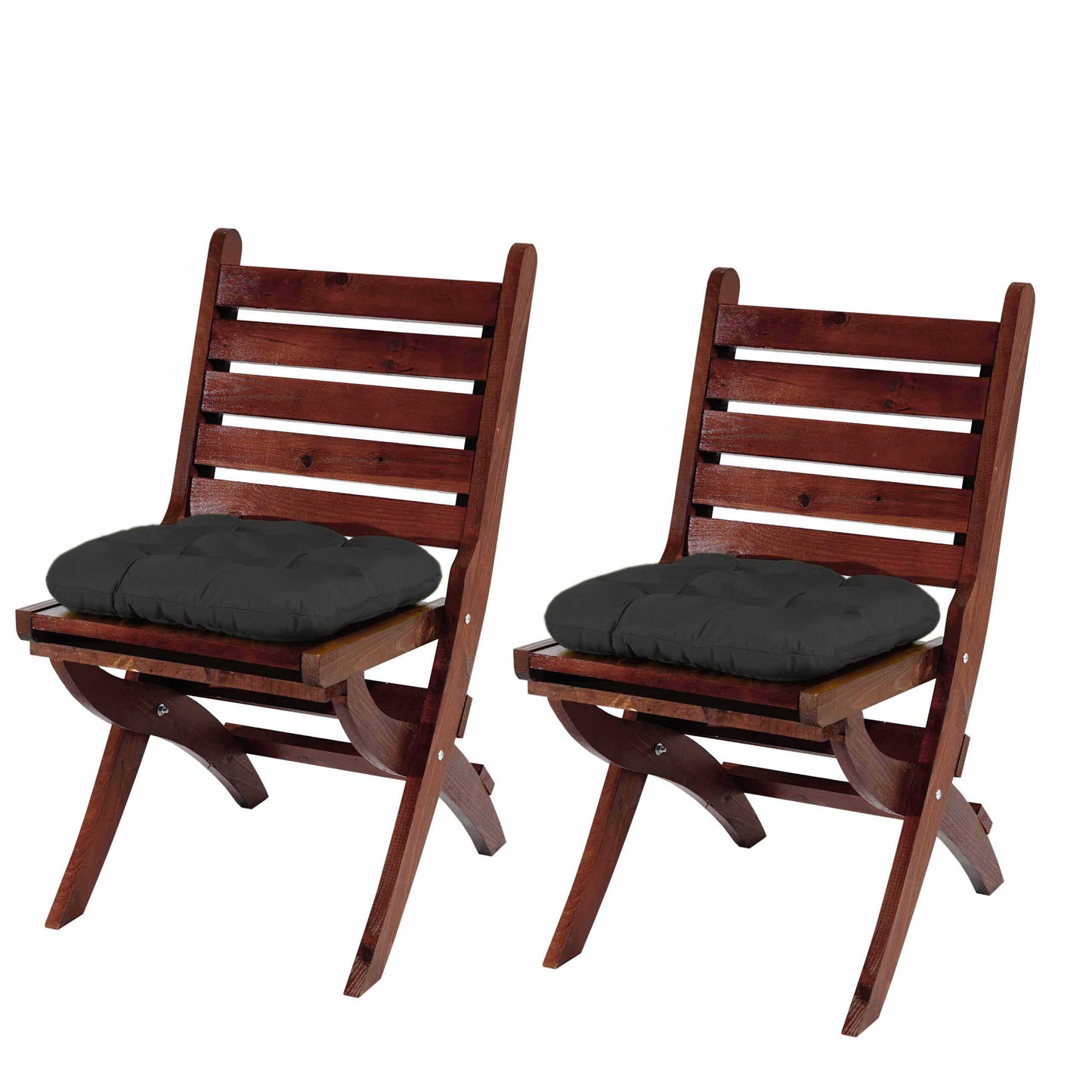 Set van 4 zitkussens Dublin, stoelkussens 41x38x8cm ~ antraciet